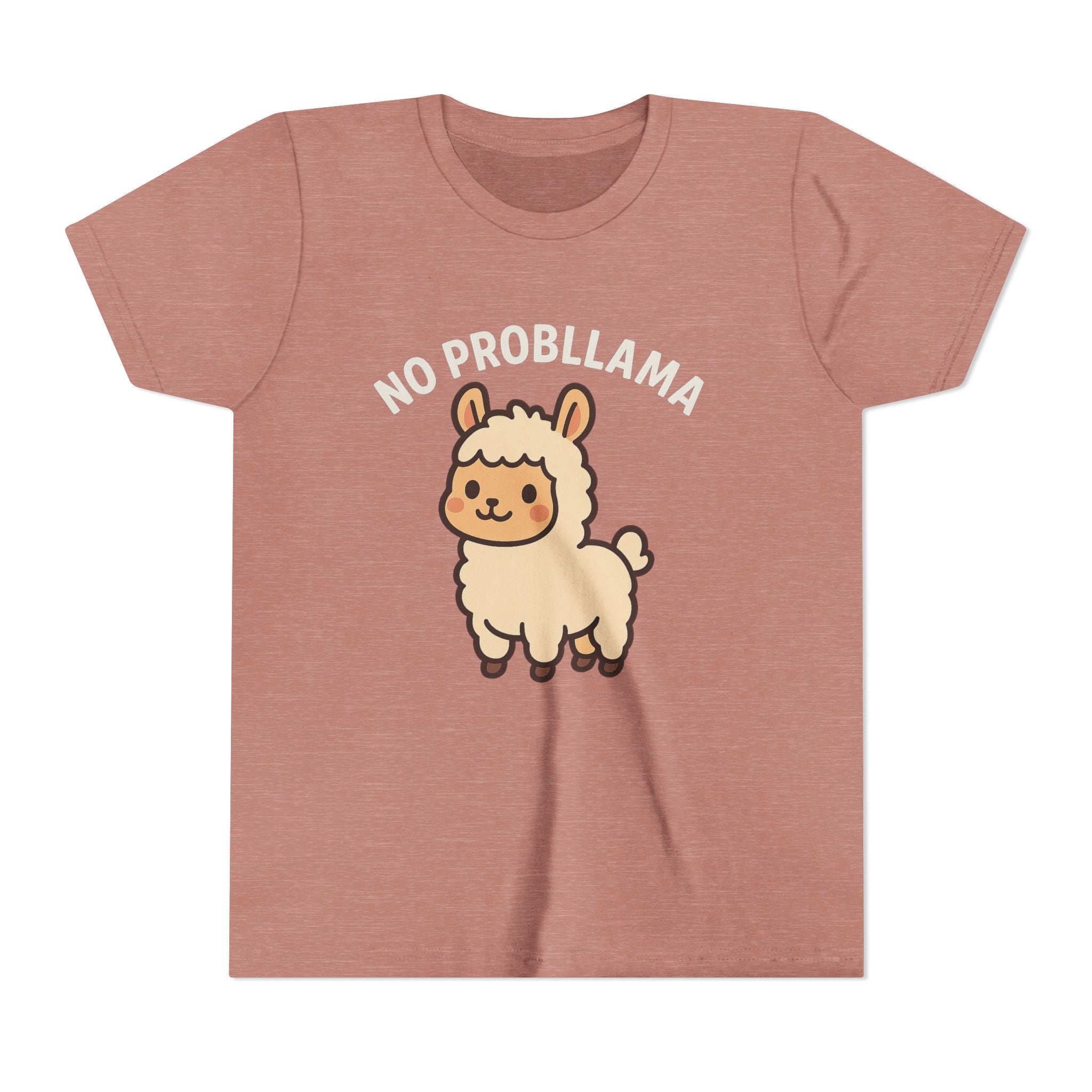 No Probllama Youth Tee – Cute Llama Kids Short Sleeve Shirt