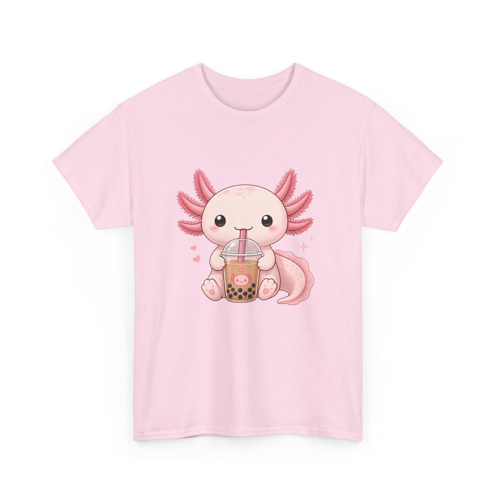Axolotl Drinking Bubble Tea T-Shirt — Cute Kawaii Boba Tee - Adult