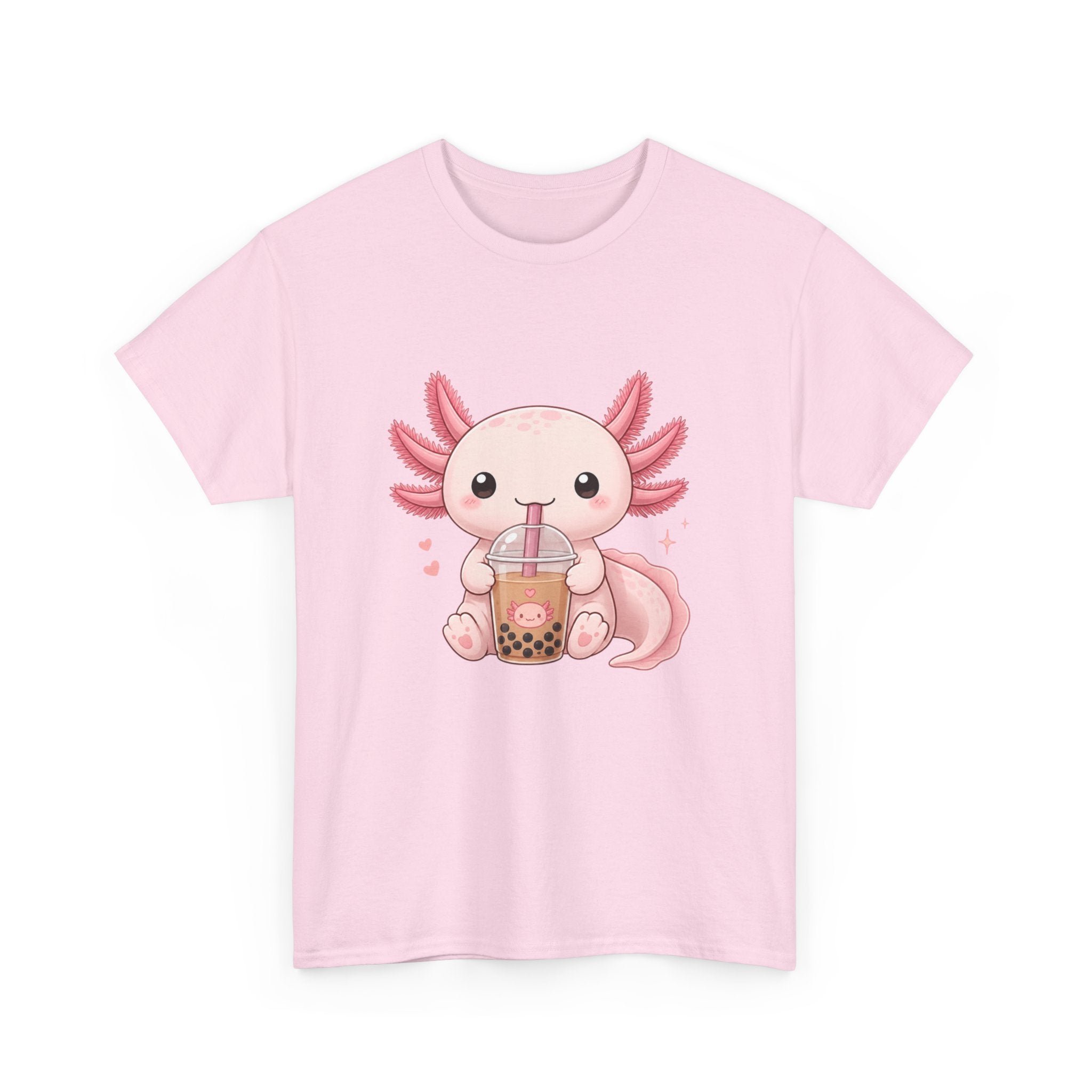 Axolotl Drinking Bubble Tea T-Shirt — Cute Kawaii Boba Tee - Adult
