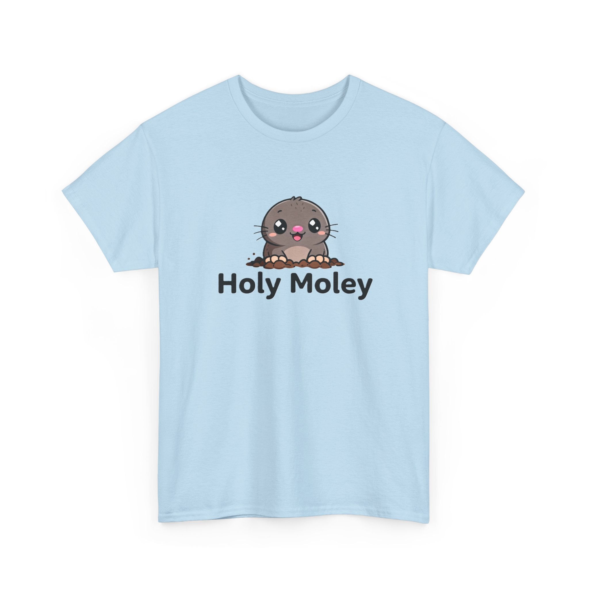 Holy Moley Mole T-Shirt — Cute Cartoon Mole Tee with 'Holy Moley' Text - Adult