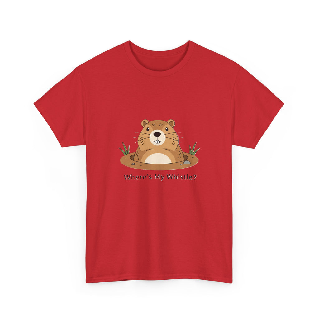 Groundhog Day Tee — "Where's My Whistle?" Cute Groundhog Whistle Pig Graphic T-Shirt - Adult