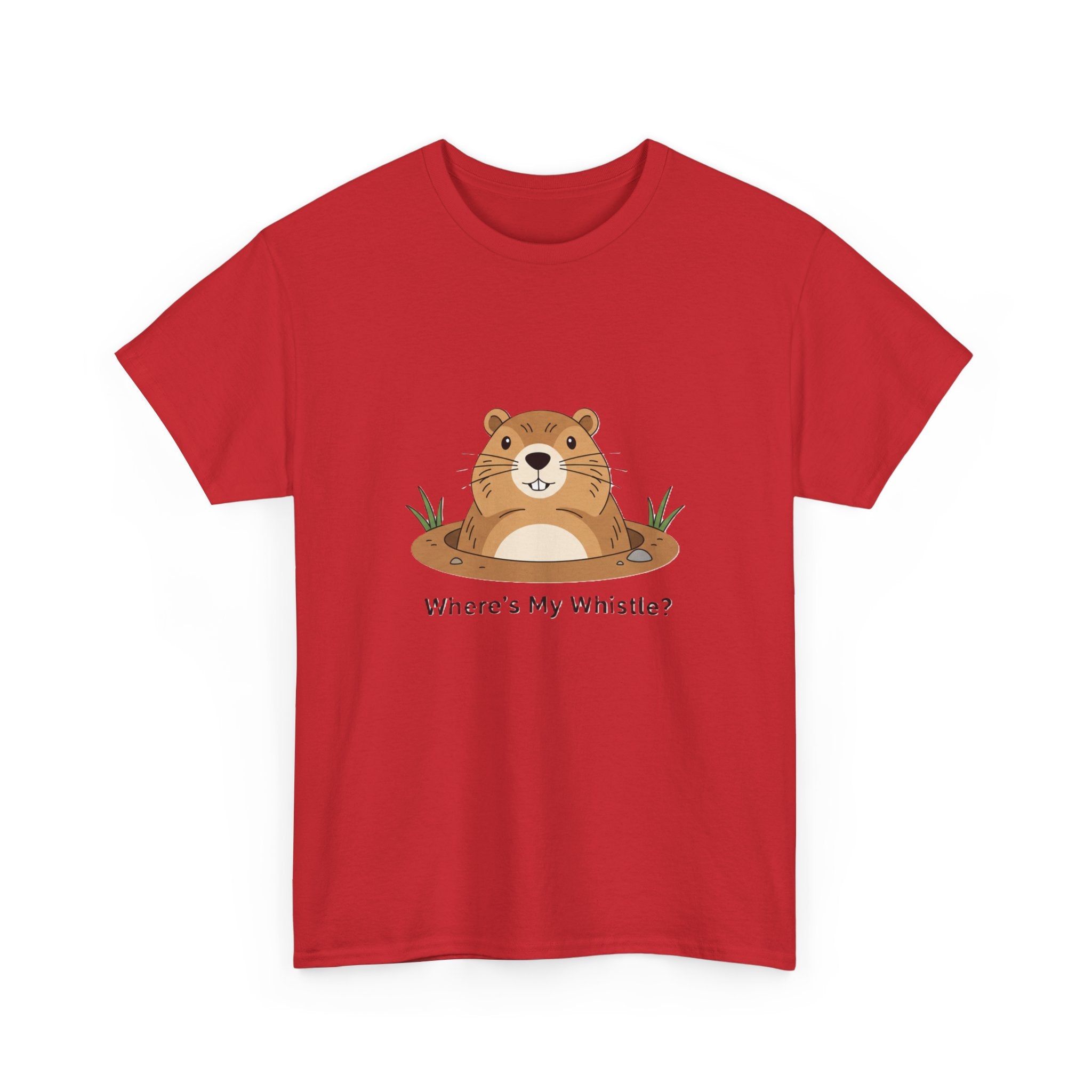 Groundhog Day Tee — "Where's My Whistle?" Cute Groundhog Whistle Pig Graphic T-Shirt - Adult