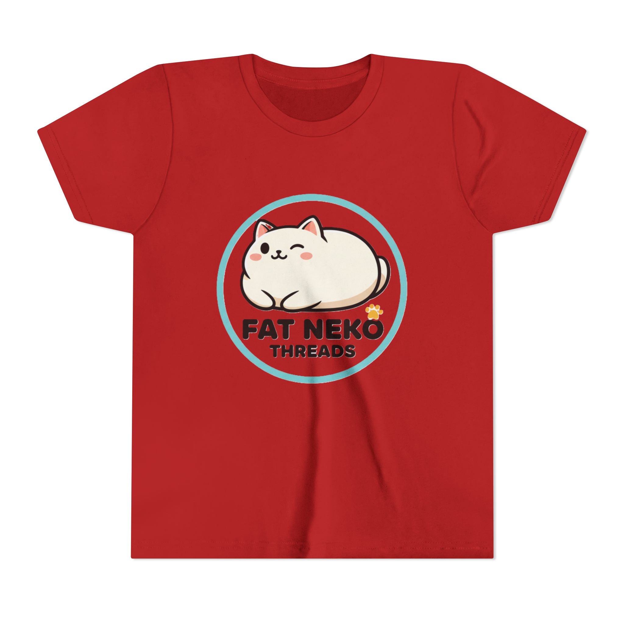 Youth Tee — Fat Neko Threads Cute Chubby Cat Logo