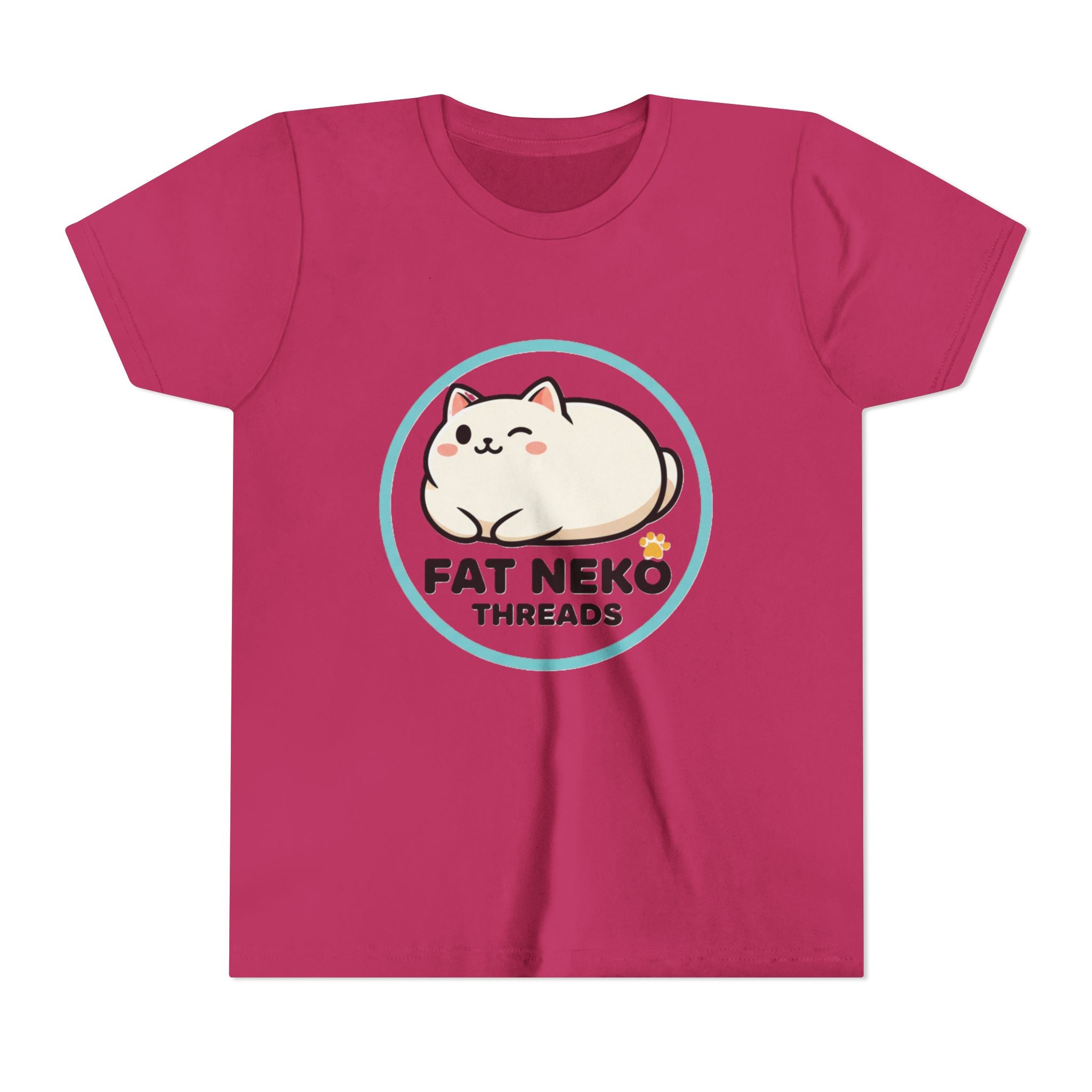 Youth Tee — Fat Neko Threads Cute Chubby Cat Logo