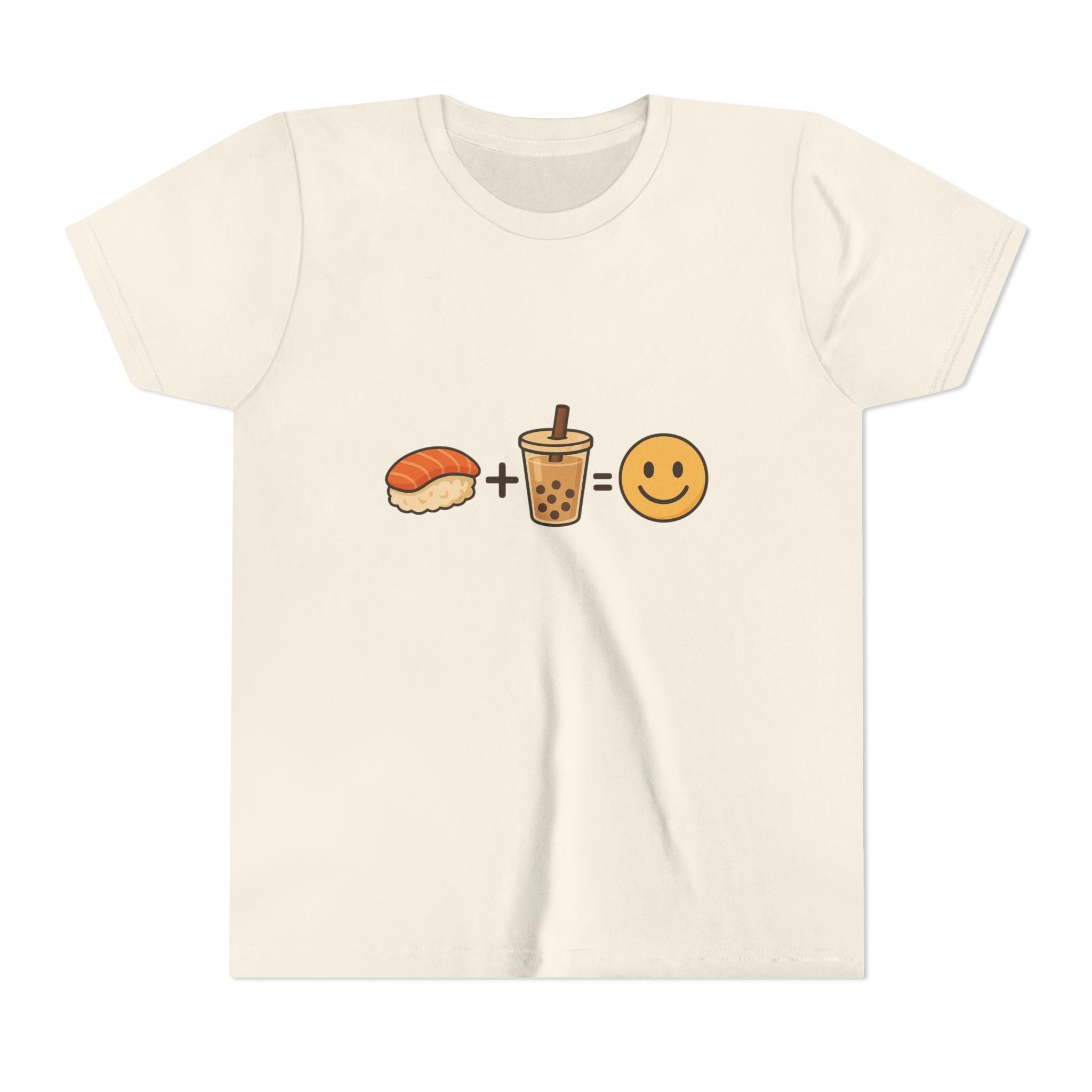 Youth Tee — Sushi + Bubble Tea = Happy Emoji Kids Shirt