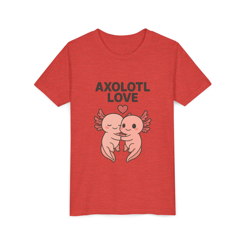 Axolotl Love Youth Tee – Cute Hugging Axolotl Salamander Kids Shirt - Kids
