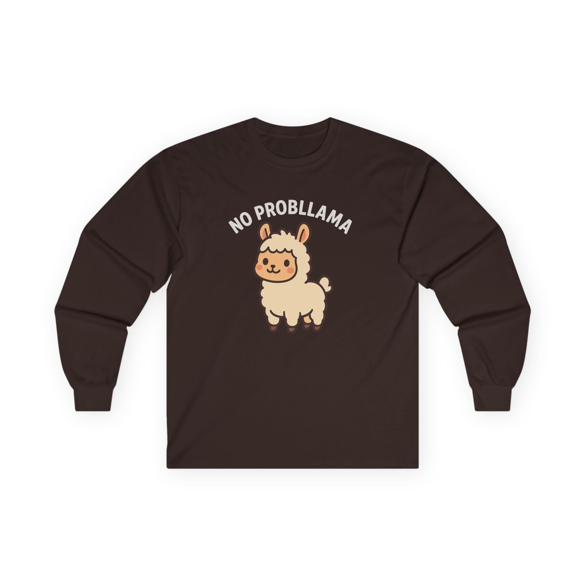 No Probllama Cute Llama Long Sleeve Tee - Adult
