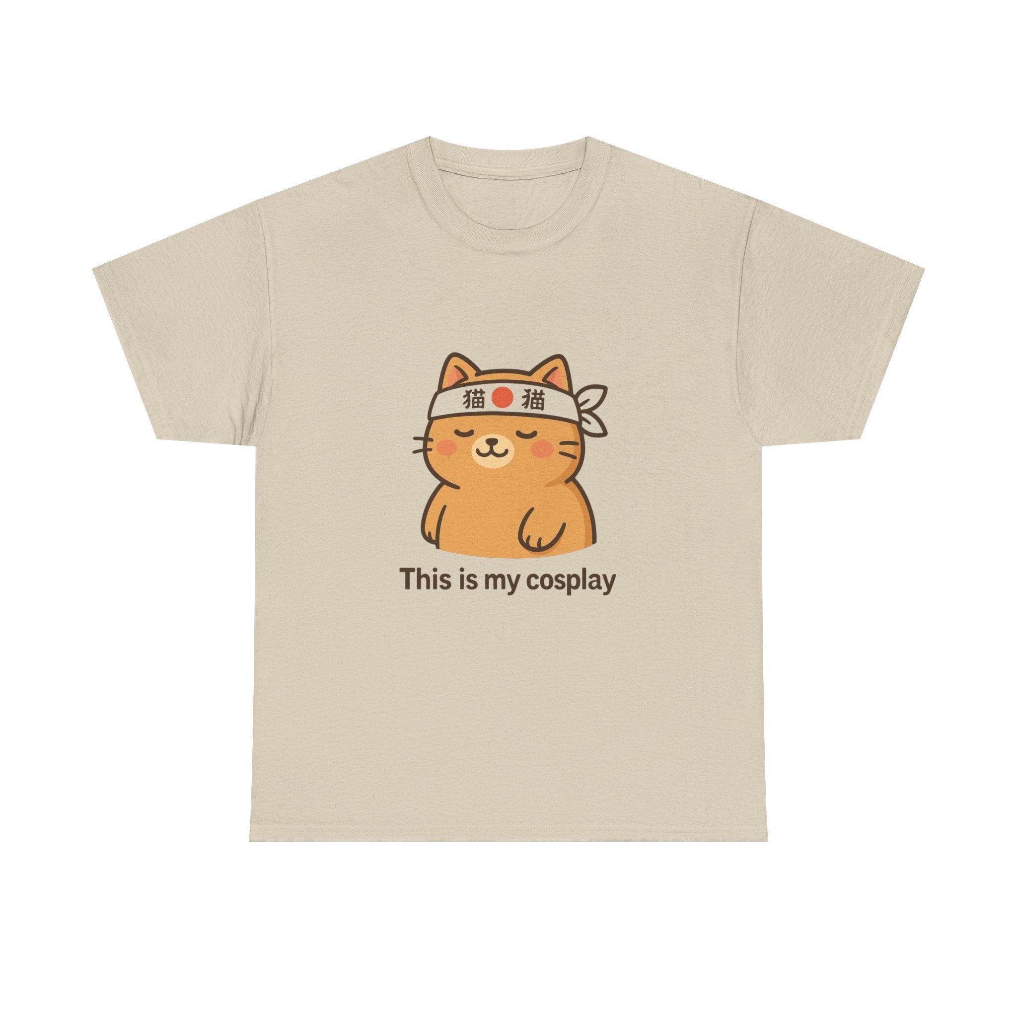 Cat Cosplay T‑Shirt — Cute Kawaii Cat Wearing Hachimaki "This is my cosplay" - Adult