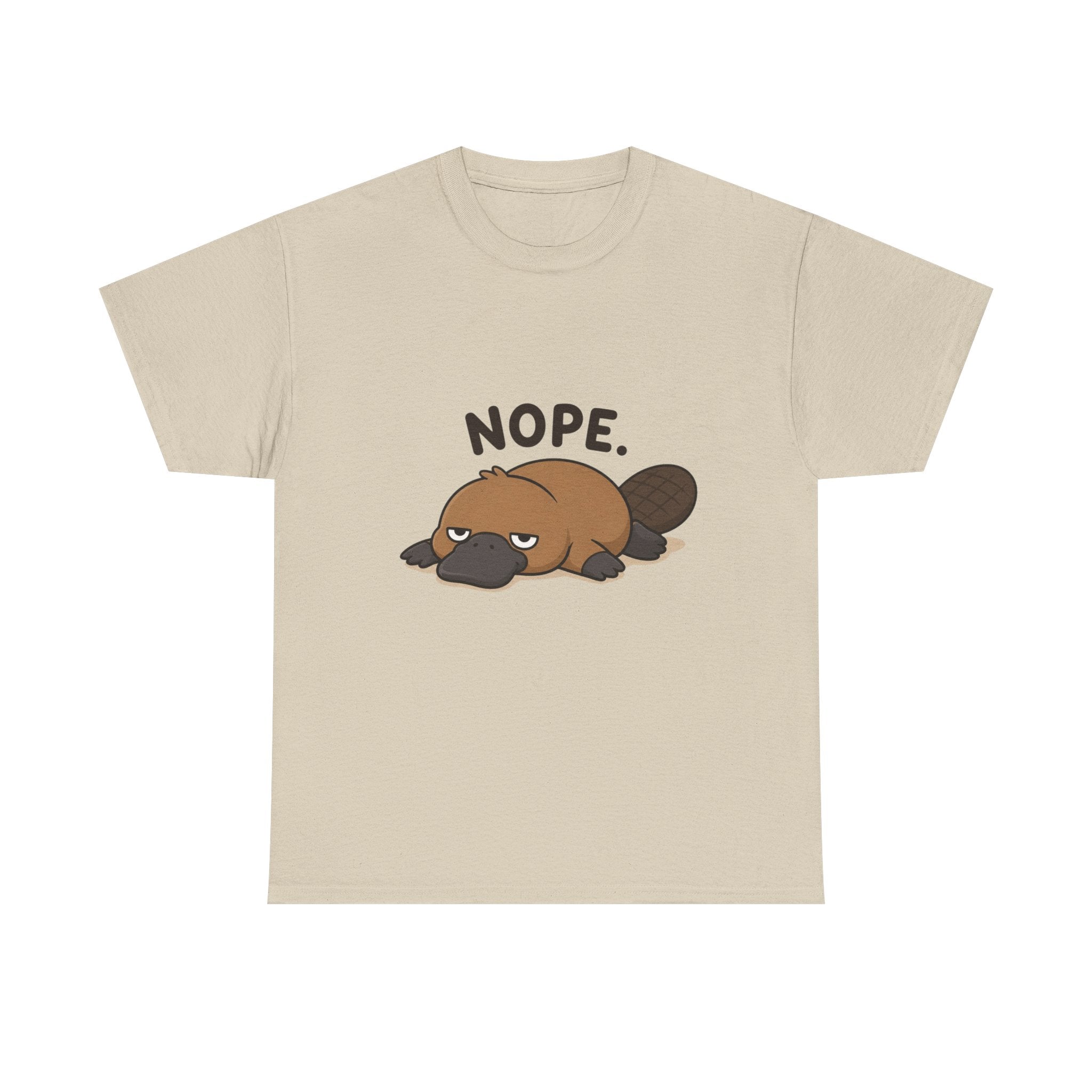 Nope Platypus T-Shirt — Cute Lazy Platypus Graphic Tee - Adult