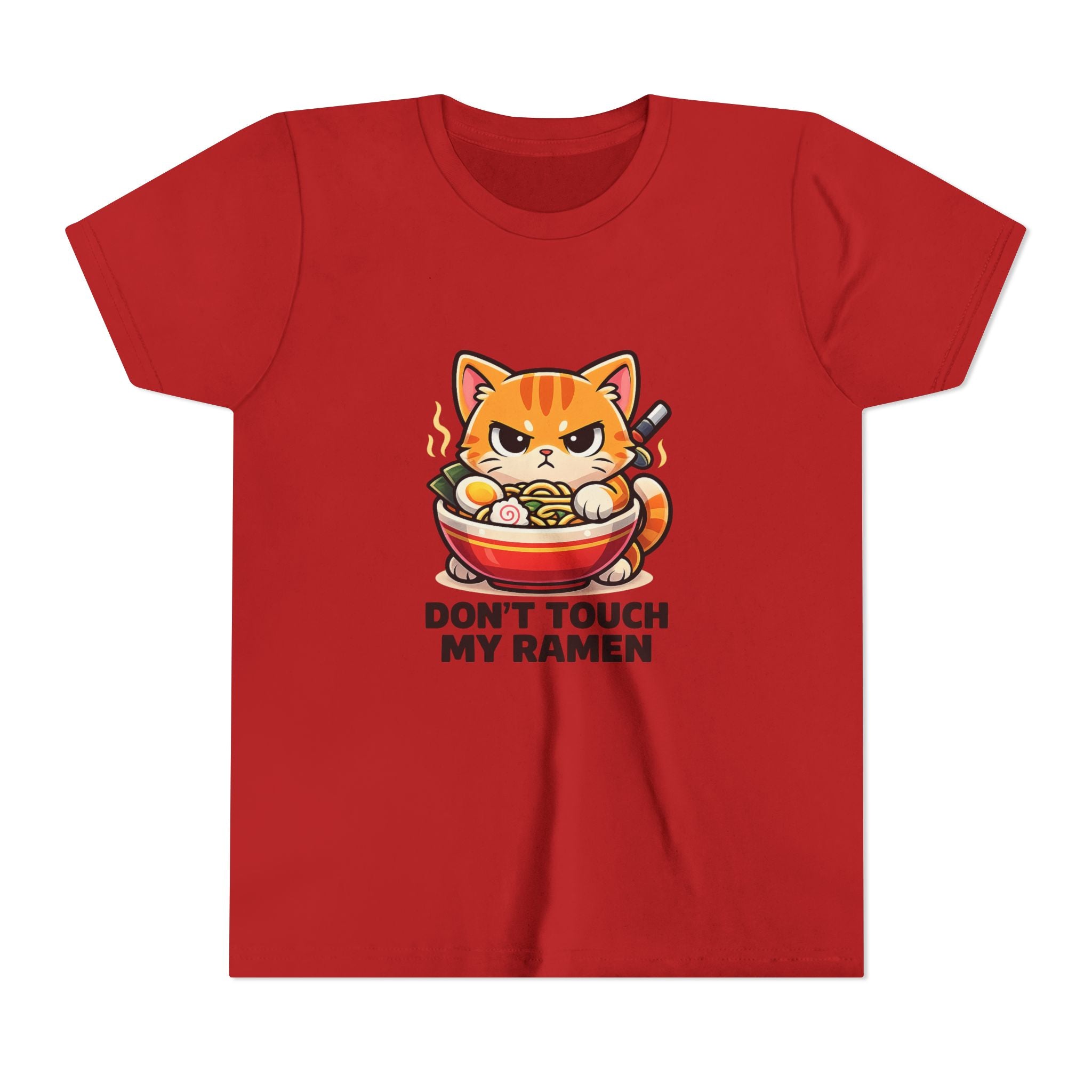 Youth Tee - “Don't Touch My Ramen” Cute Cat Ramen Bowl Shirt