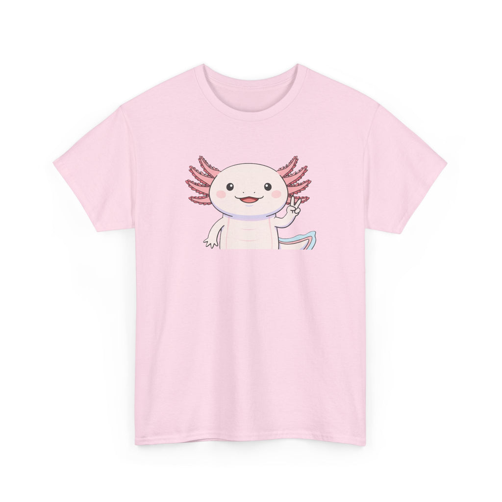 Axolotl Cute Cartoon T‑Shirt — Adorable Pink Axolotl Graphic Tee - Adult