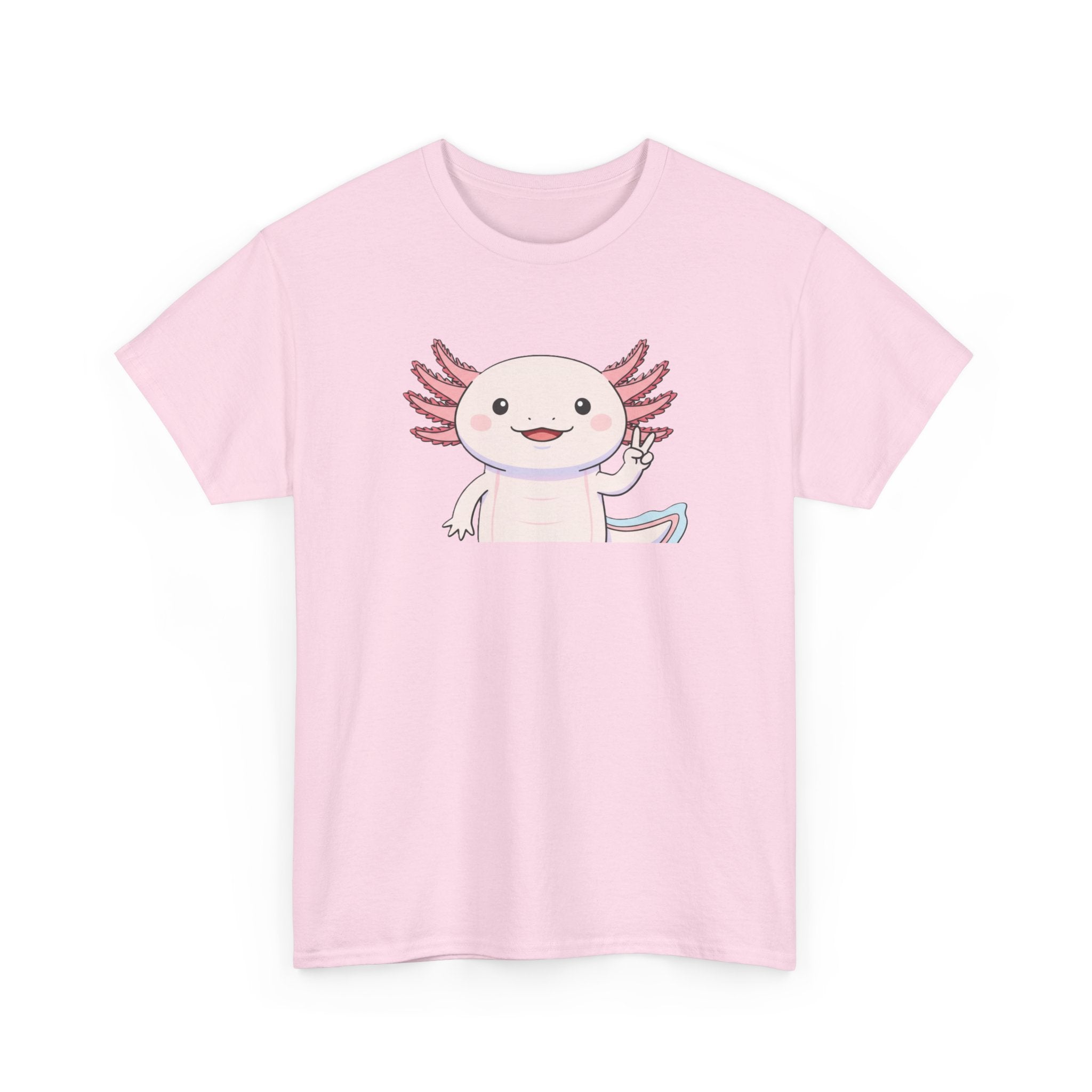 Axolotl Cute Cartoon T‑Shirt — Adorable Pink Axolotl Graphic Tee - Adult