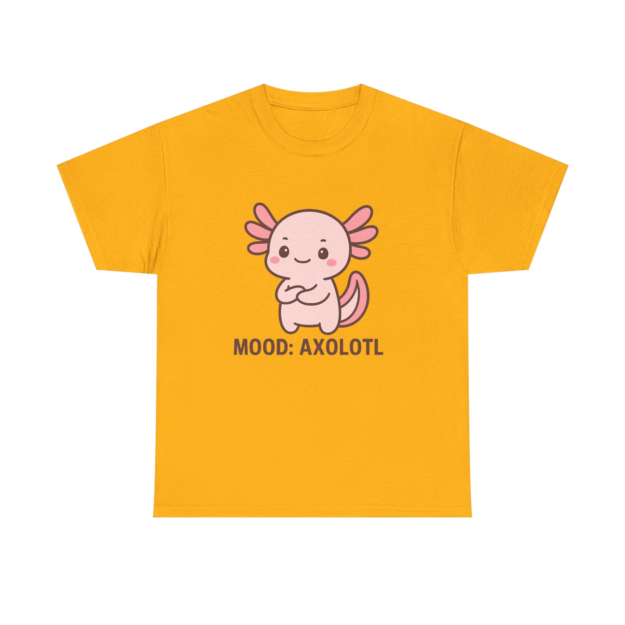 Axolotl Mood Tee — Cute Pink Axolotl Salamander Graphic T-Shirt - Adult