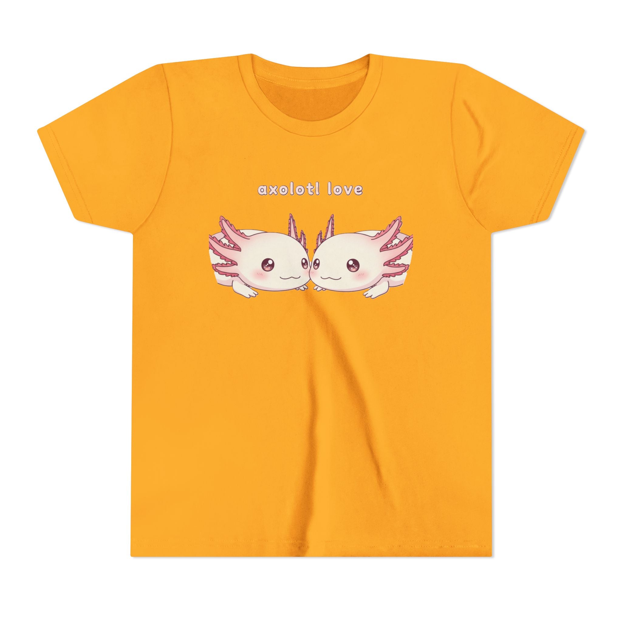 Youth Tee — 'Axolotl Love' Cute Kissing Axolotl Salamander Kids Shirt - Kids
