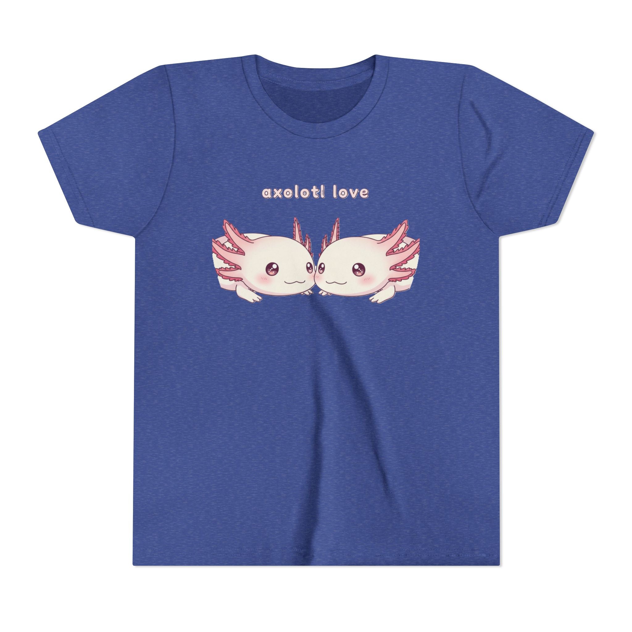 Youth Tee — 'Axolotl Love' Cute Kissing Axolotl Salamander Kids Shirt - Kids