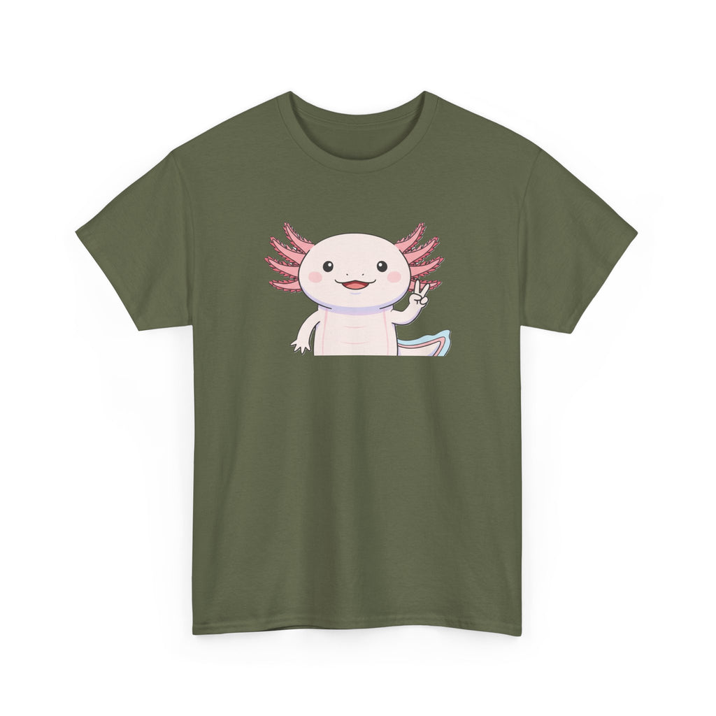 Axolotl Cute Cartoon T‑Shirt — Adorable Pink Axolotl Graphic Tee - Adult