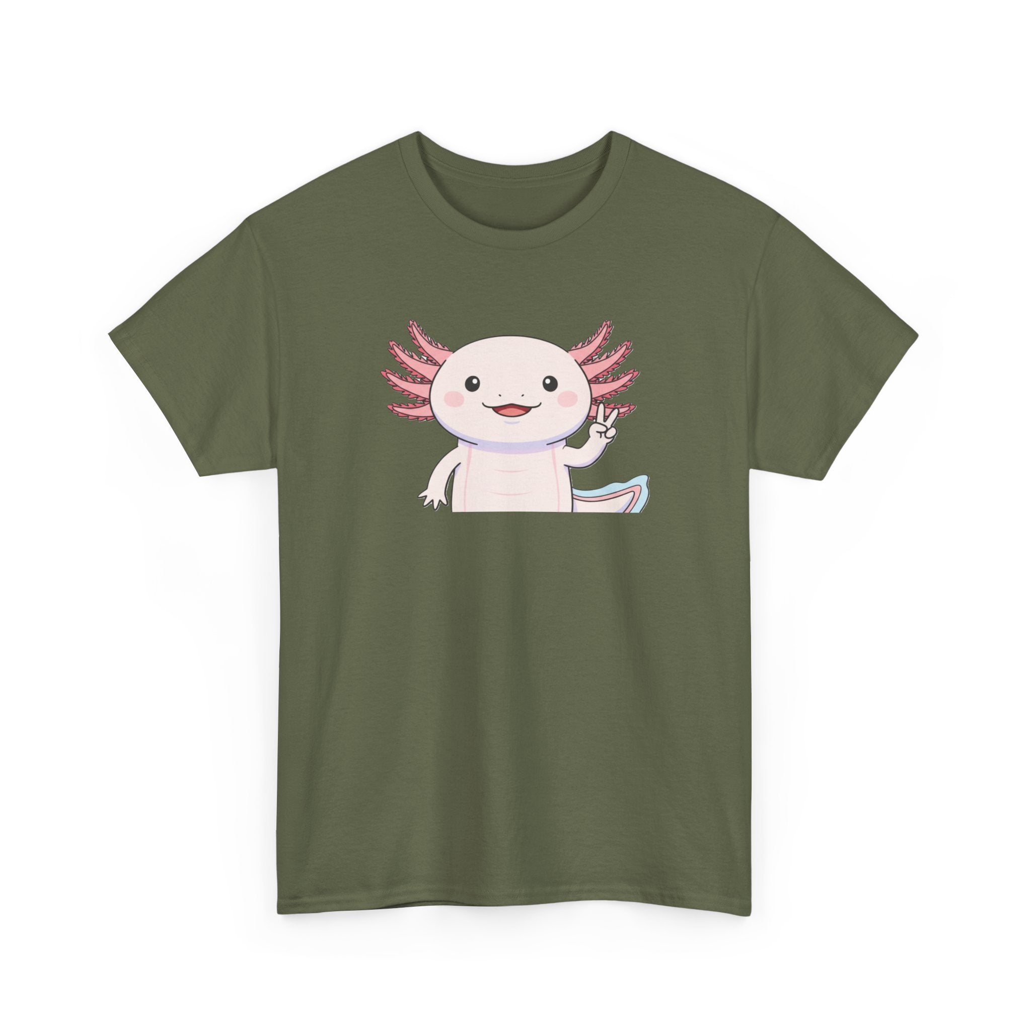 Axolotl Cute Cartoon T‑Shirt — Adorable Pink Axolotl Graphic Tee - Adult
