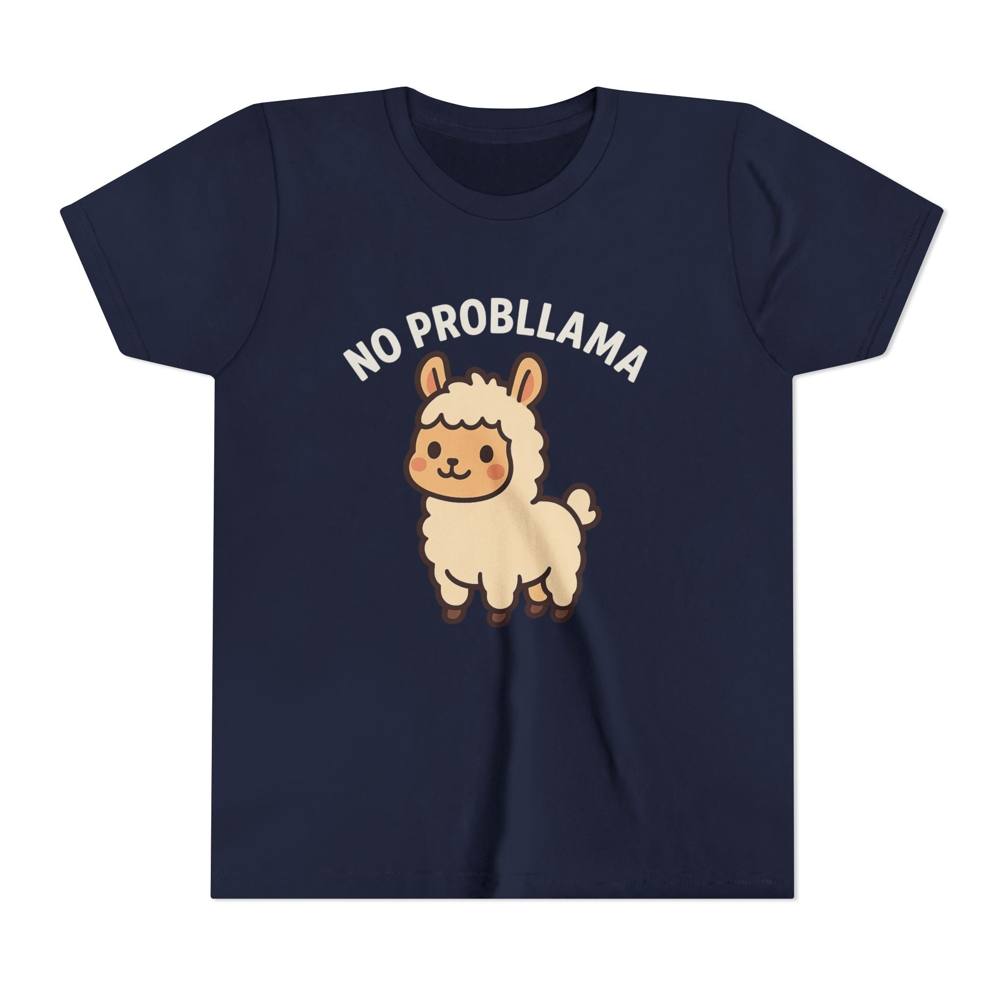 No Probllama Youth Tee – Cute Llama Kids Short Sleeve Shirt