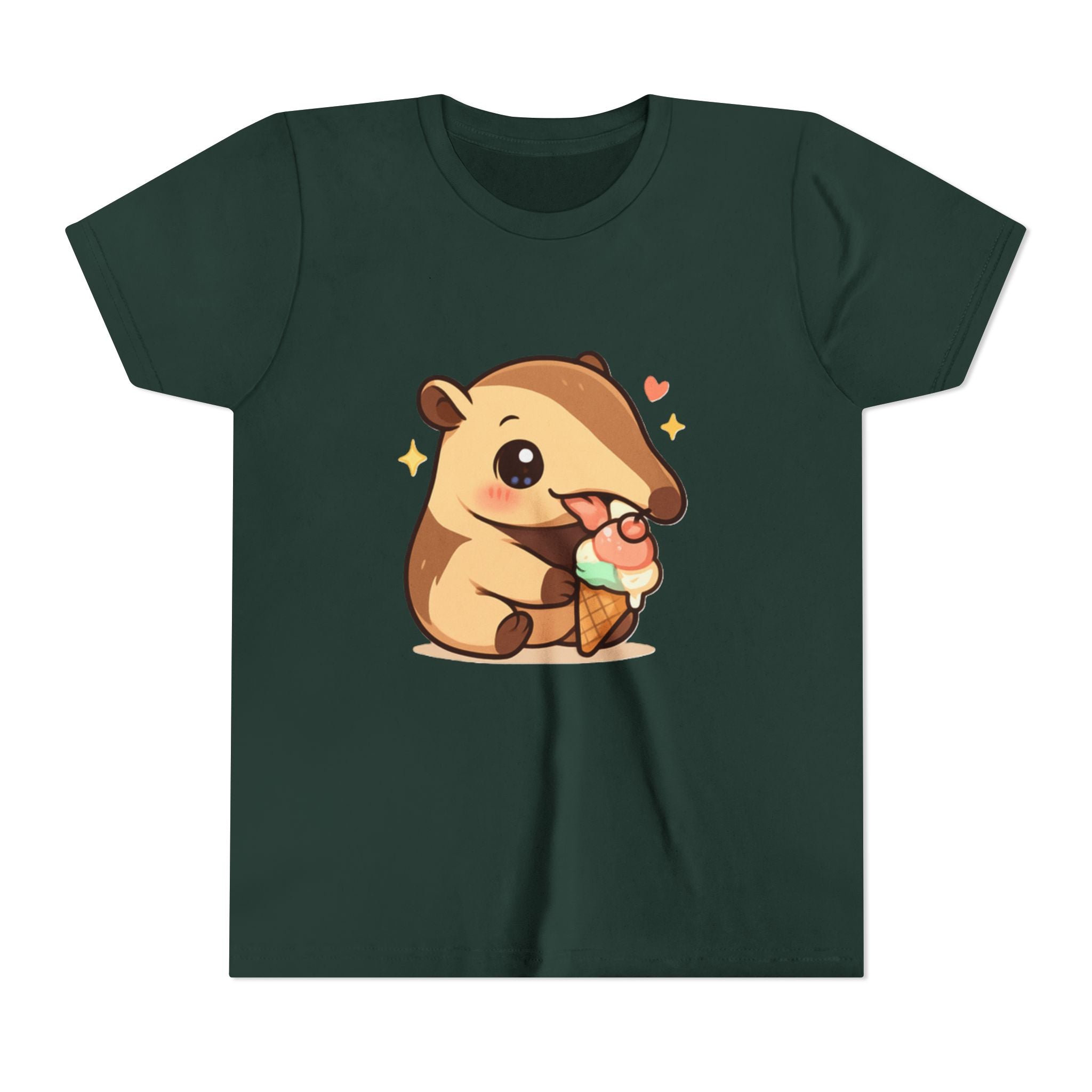 Cute Anteater Kids Tee – Kawaii Anteater Eating Ice Cream T-Shirt for Toddlers & Children