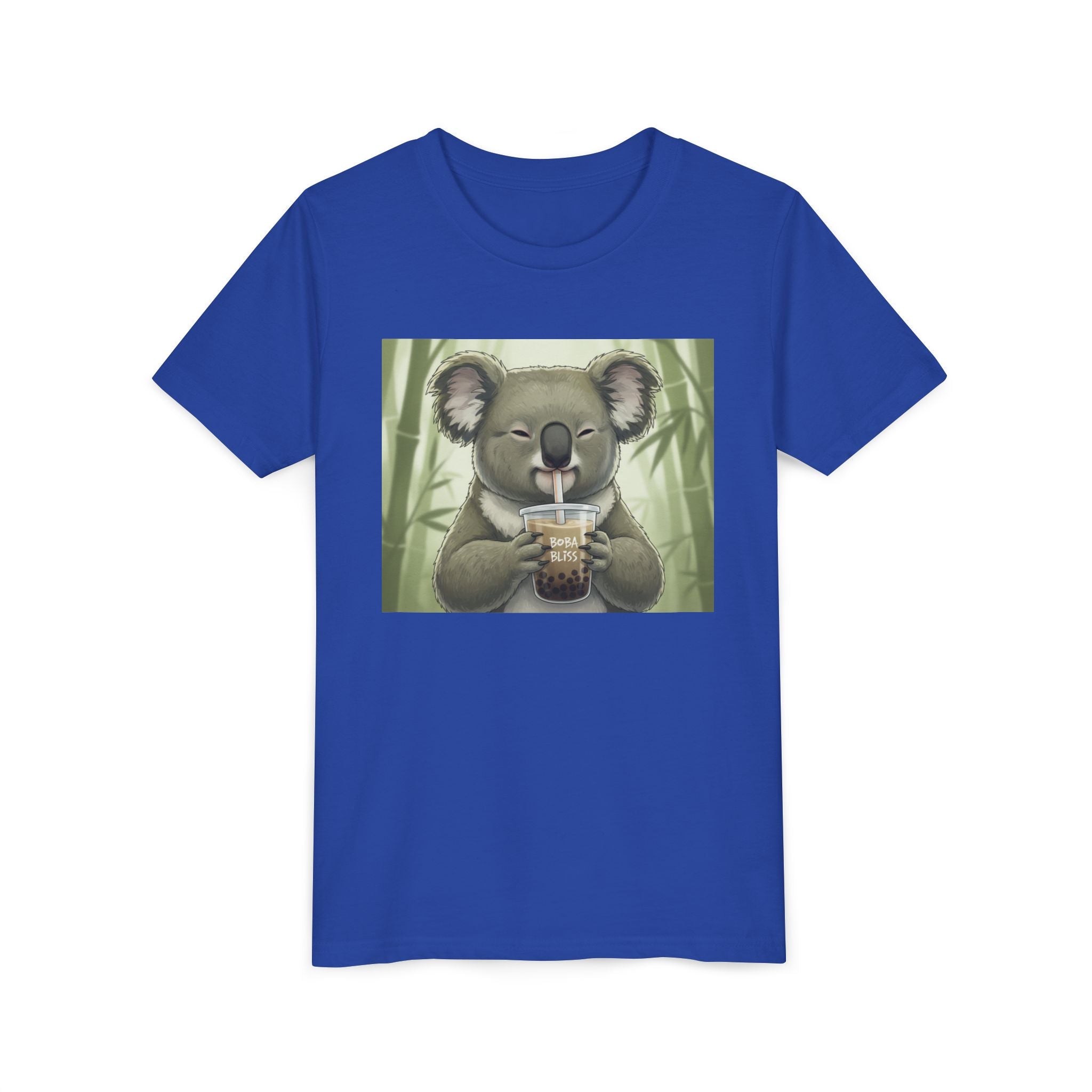 Kids Koala Boba Tea Time T‑Shirt — Cute Koala Drinking Bubble Tea Youth Tee - Kids