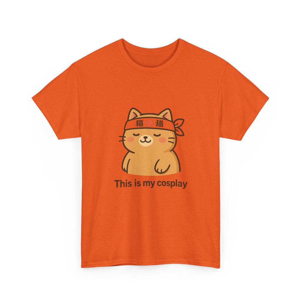 Cat Cosplay T‑Shirt — Cute Kawaii Cat Wearing Hachimaki "This is my cosplay" - Adult