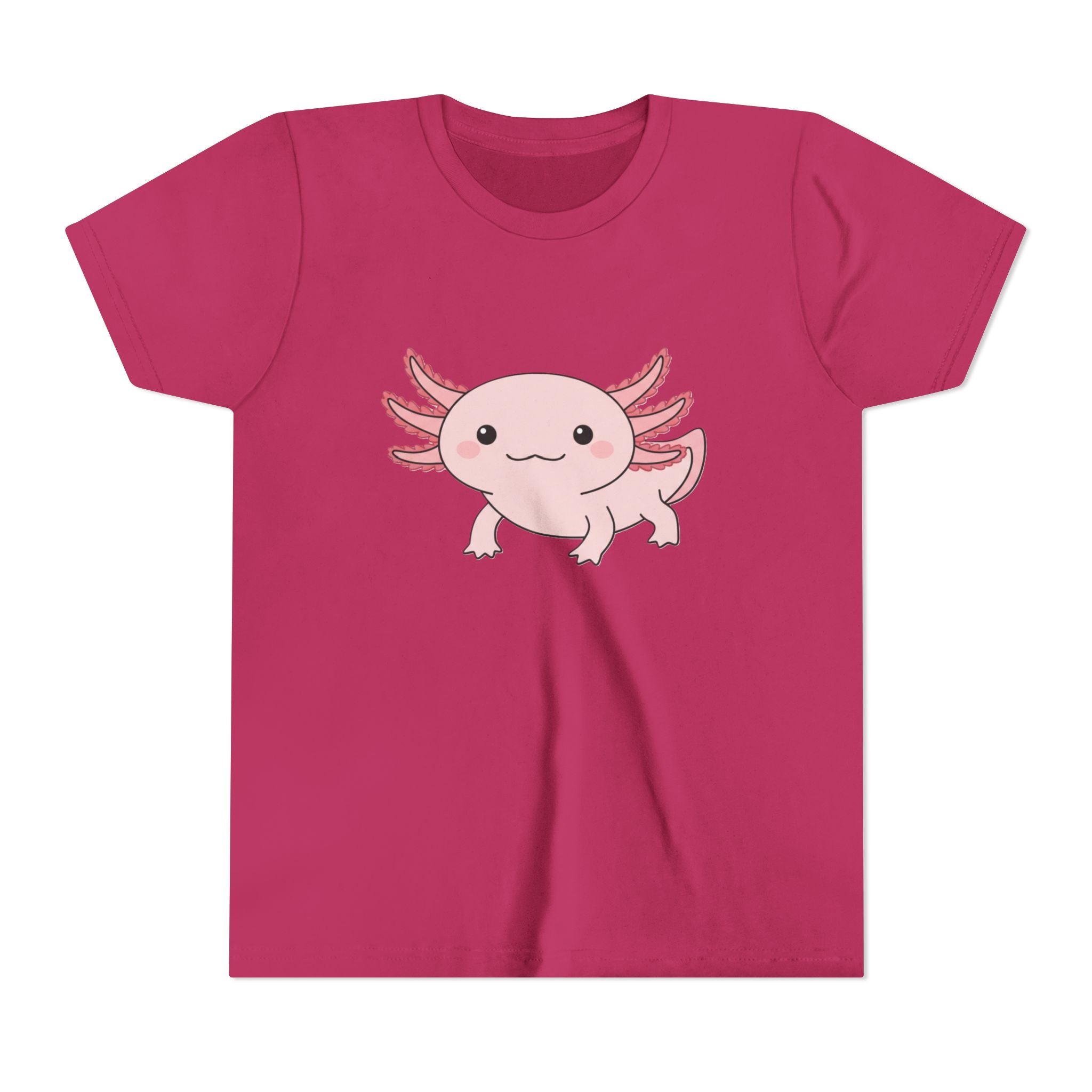 Axolotl Kids Tee – Cute Pink Axolotl Youth Short Sleeve Shirt
