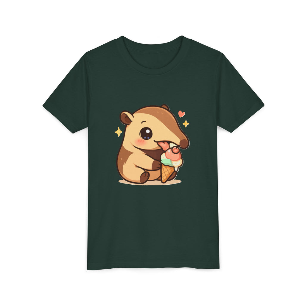 Cute Anteater Kids Tee – Kawaii Anteater Eating Ice Cream T-Shirt for Toddlers & Children