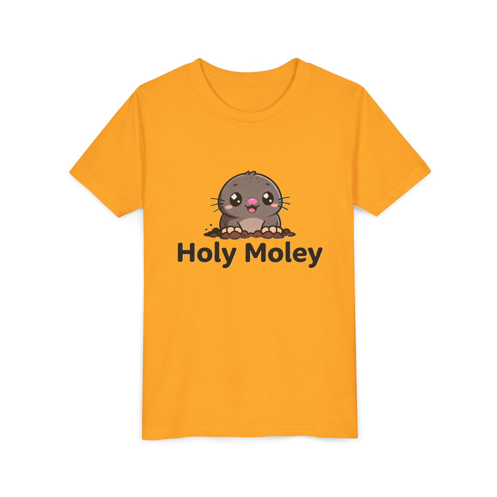Youth Tee — Cute 'Holy Moley' Mole Kids T‑Shirt (Playful Animal Pun)