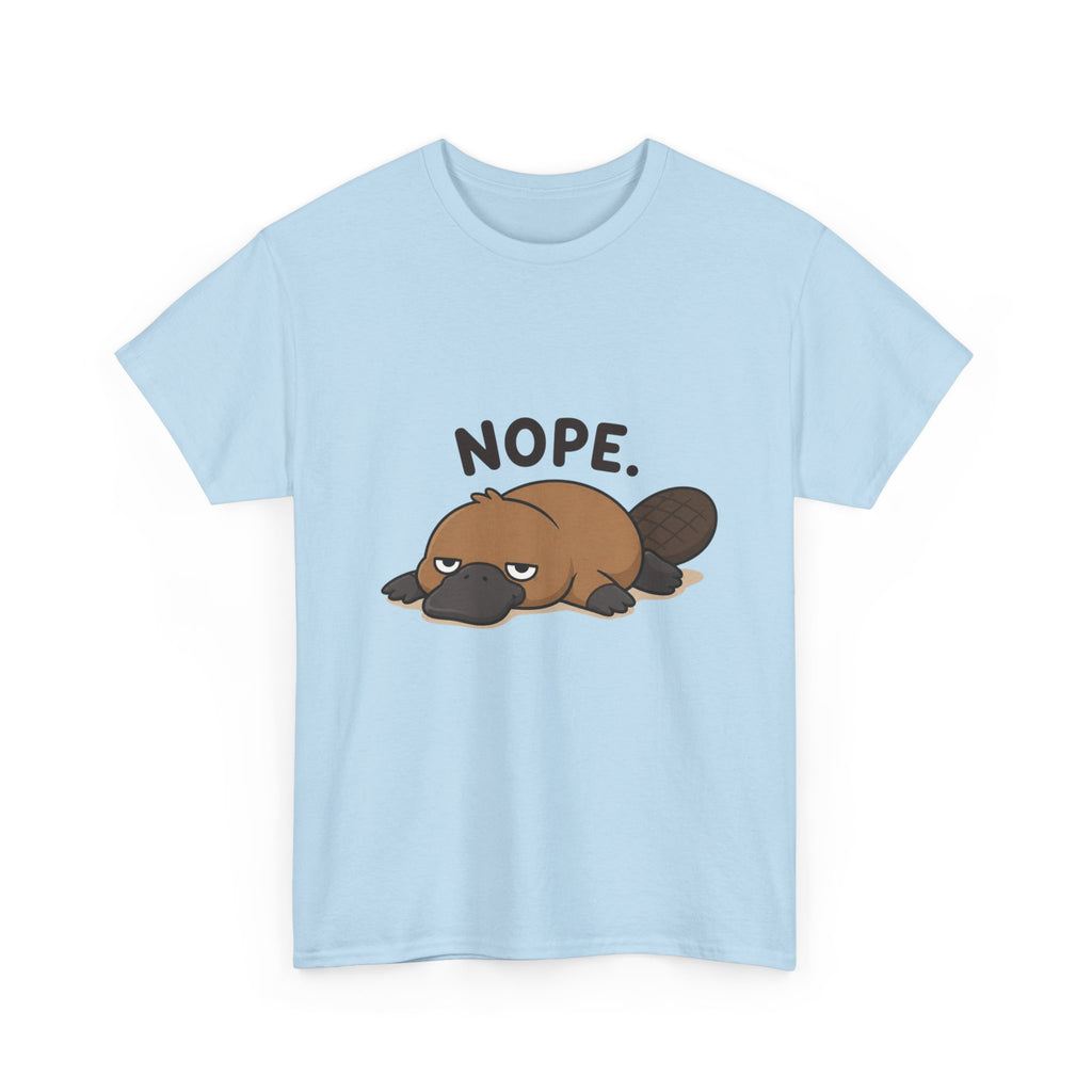 Nope Platypus T-Shirt — Cute Lazy Platypus Graphic Tee - Adult
