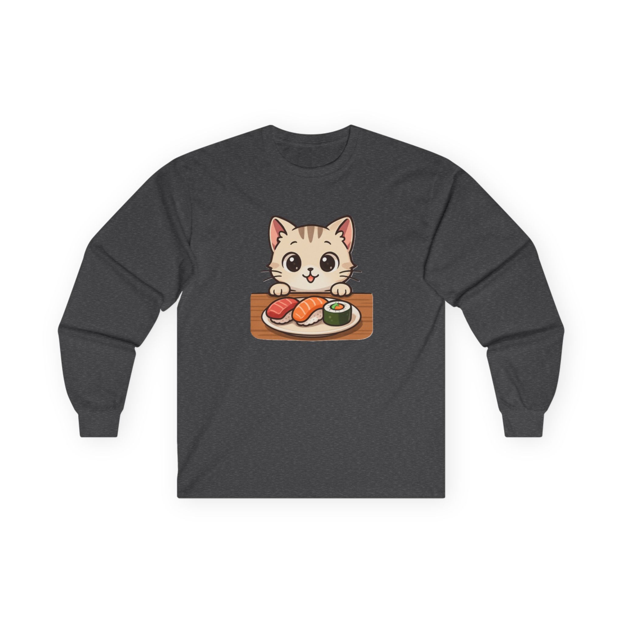 Cat Sushi Lover Long Sleeve Tee - Adult