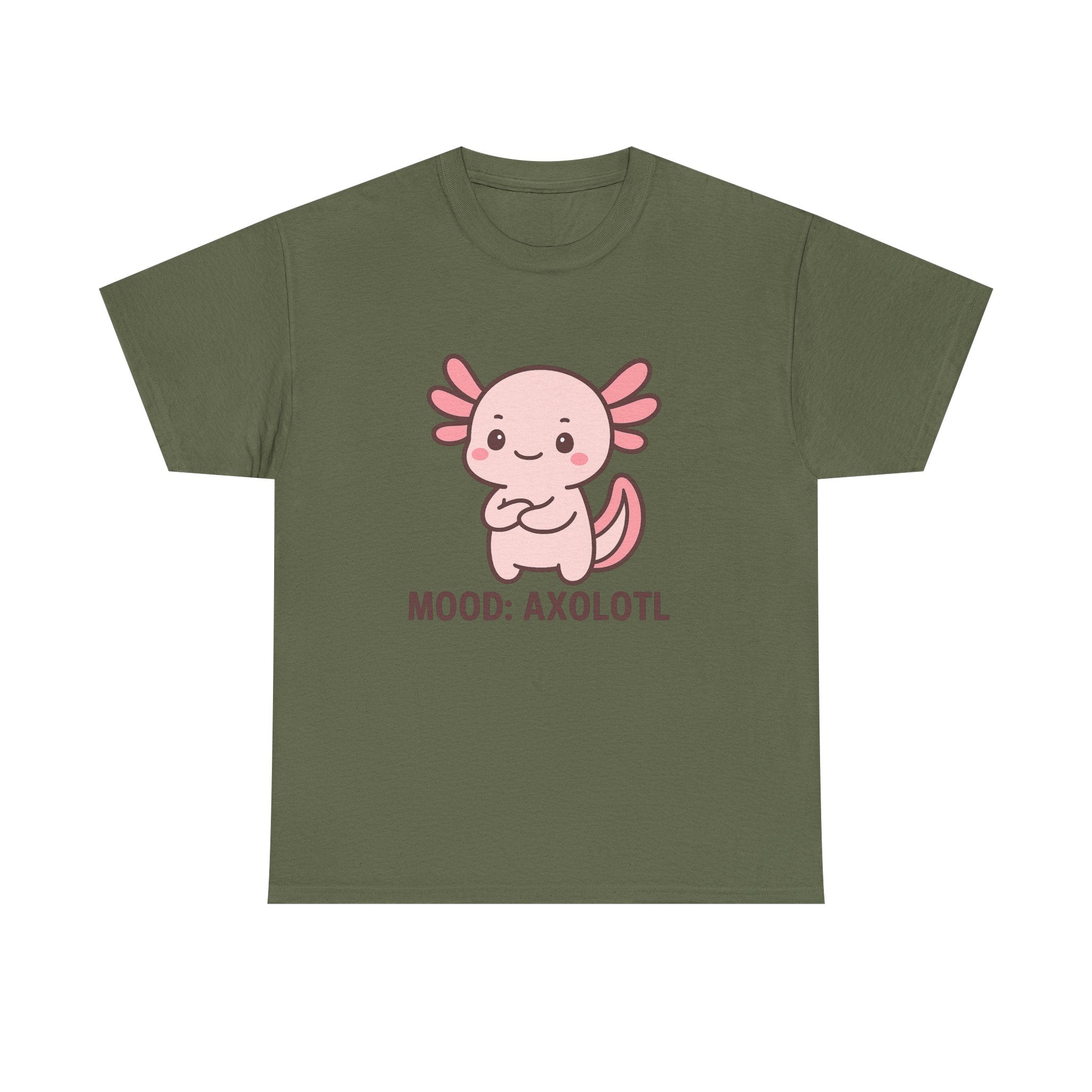 Axolotl Mood Tee — Cute Pink Axolotl Salamander Graphic T-Shirt - Adult