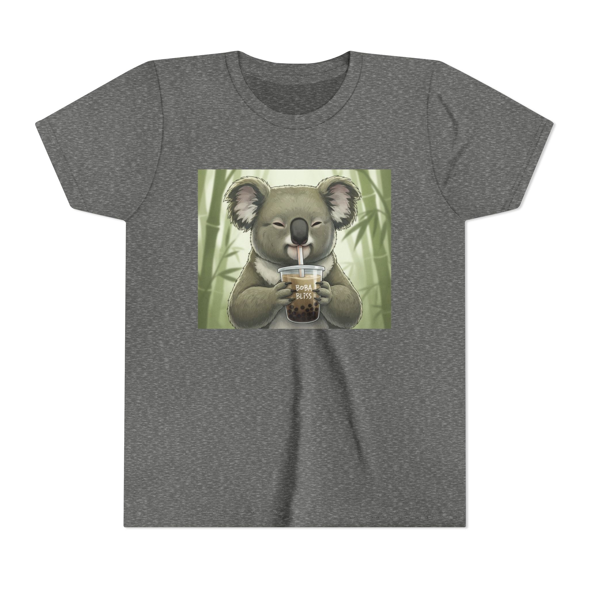 Kids Koala Boba Tea Time T‑Shirt — Cute Koala Drinking Bubble Tea Youth Tee - Kids