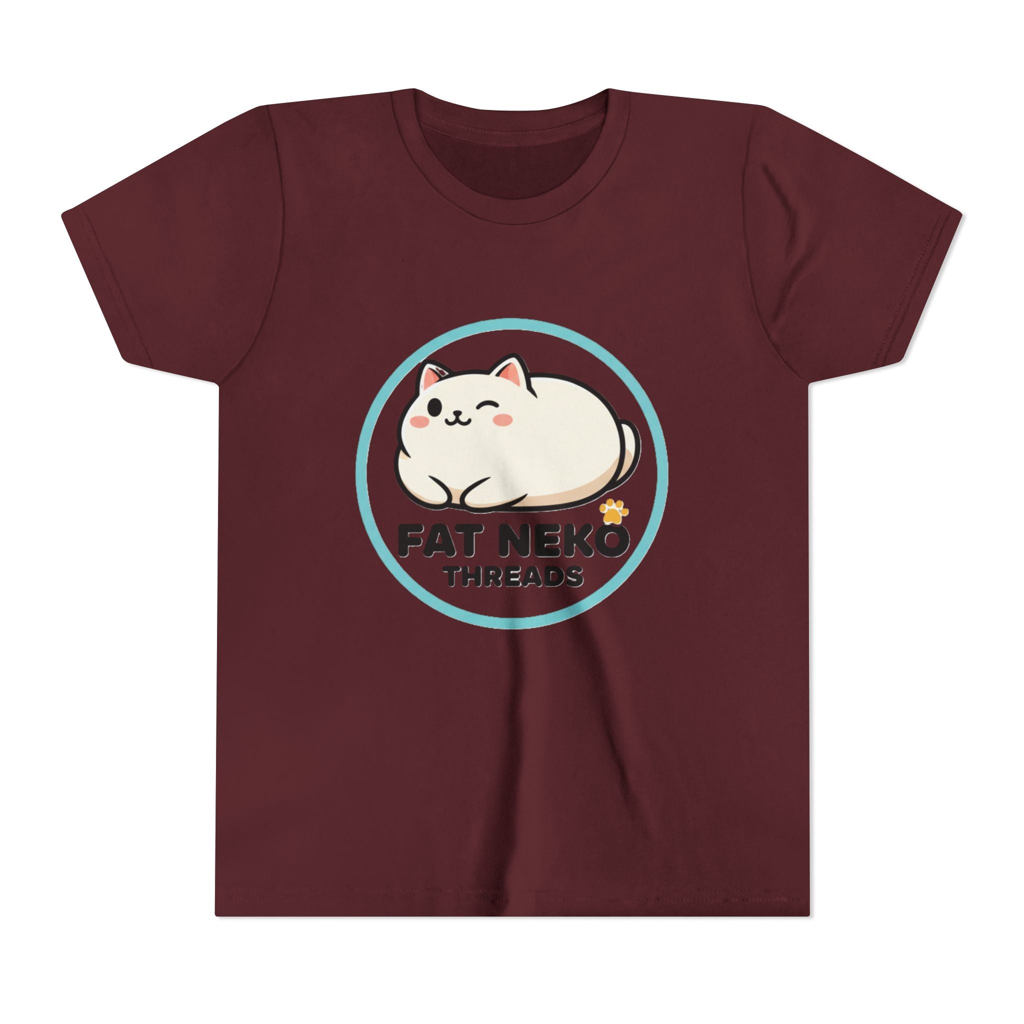 Youth Tee — Fat Neko Threads Cute Chubby Cat Logo