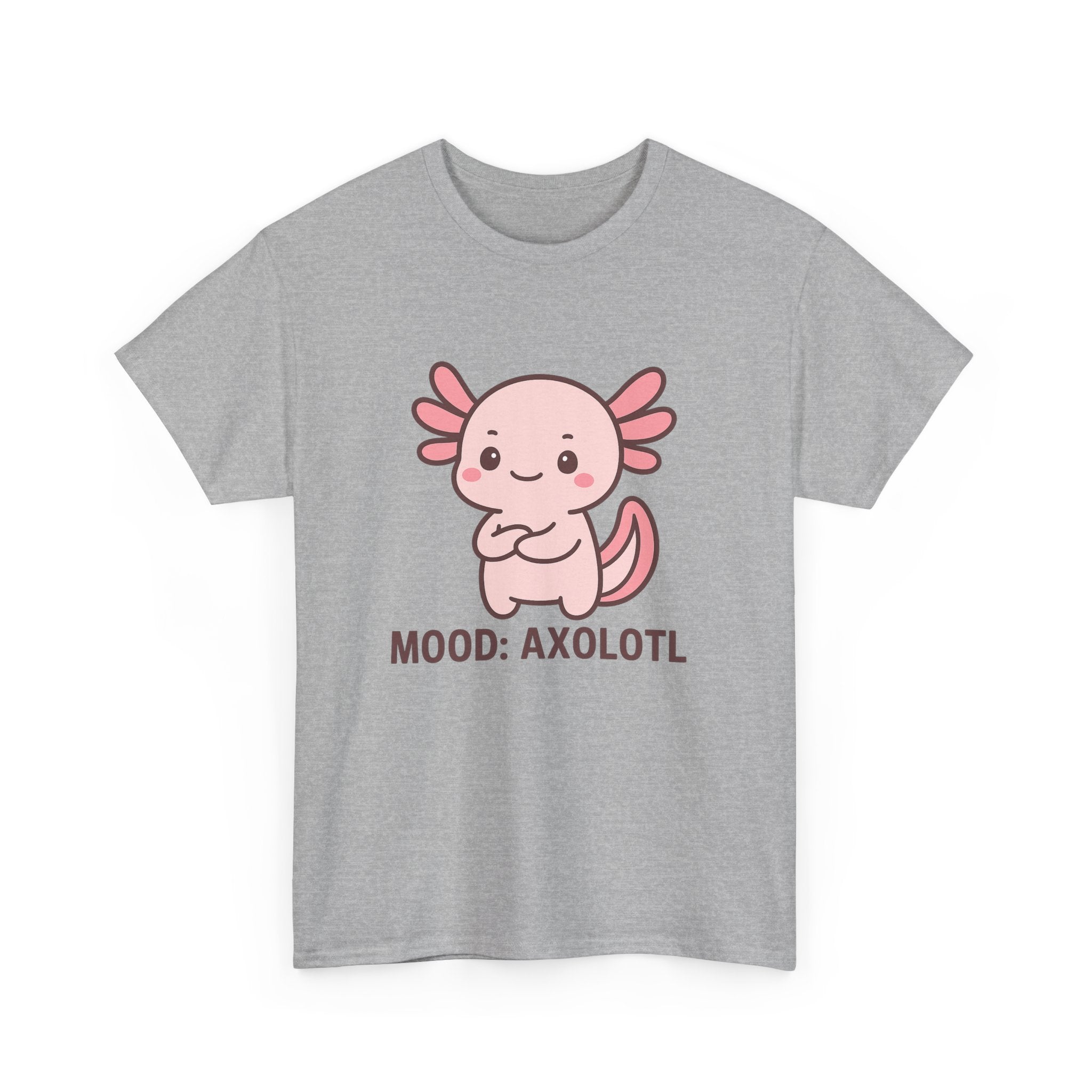 Axolotl Mood Tee — Cute Pink Axolotl Salamander Graphic T-Shirt - Adult