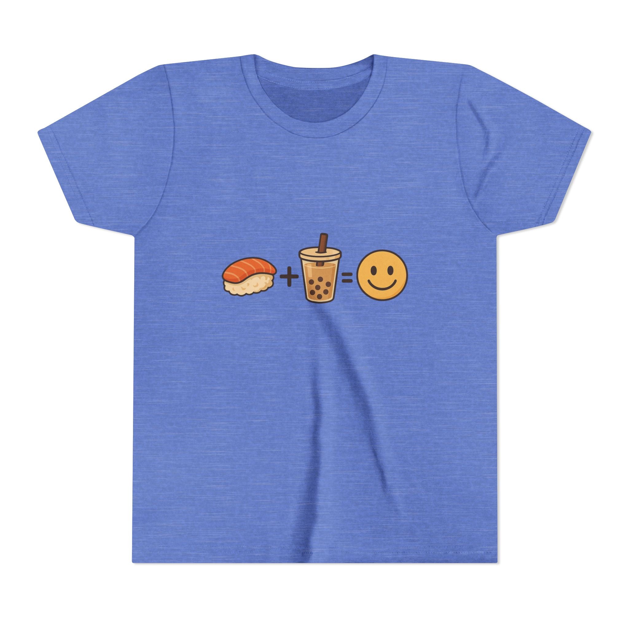 Youth Tee — Sushi + Bubble Tea = Happy Emoji Kids Shirt