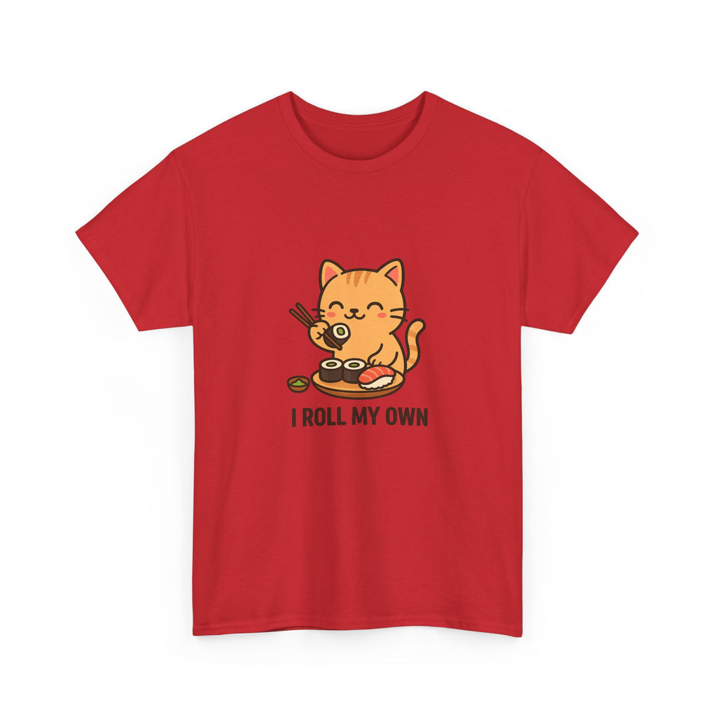 Cat Sushi T-Shirt — Cute 'I Roll My Own' Kawaii Sushi Cat Tee - Adult