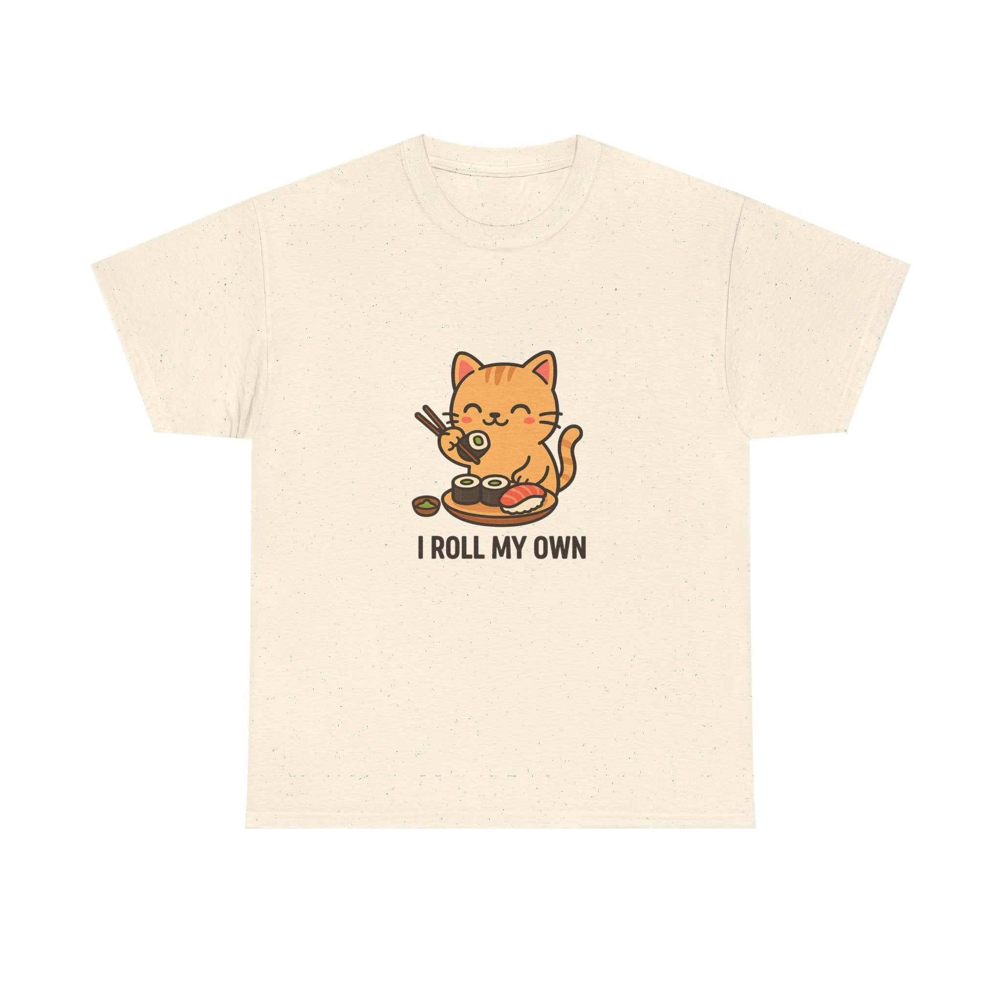 Cat Sushi T-Shirt — Cute 'I Roll My Own' Kawaii Sushi Cat Tee - Adult