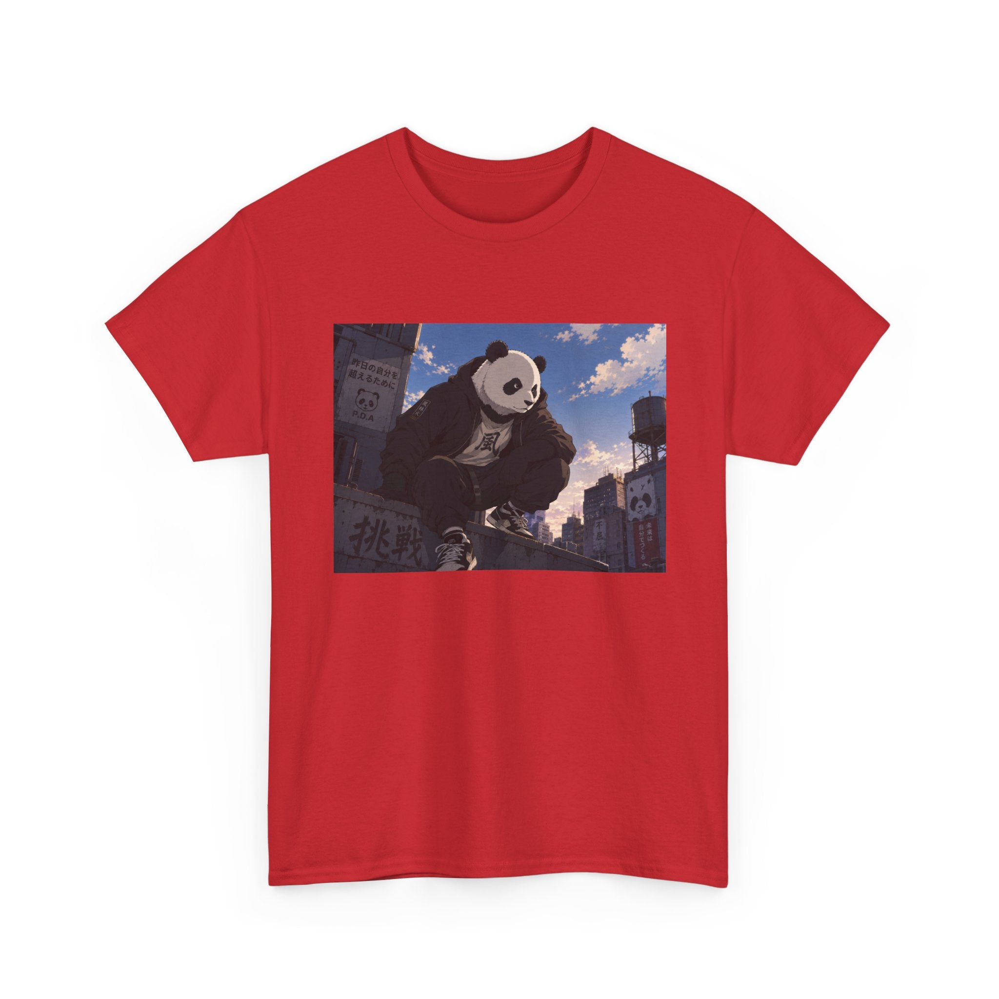 Giant Panda Cityscape Tee – Cute Urban Animal Graphic T-Shirt - Adult