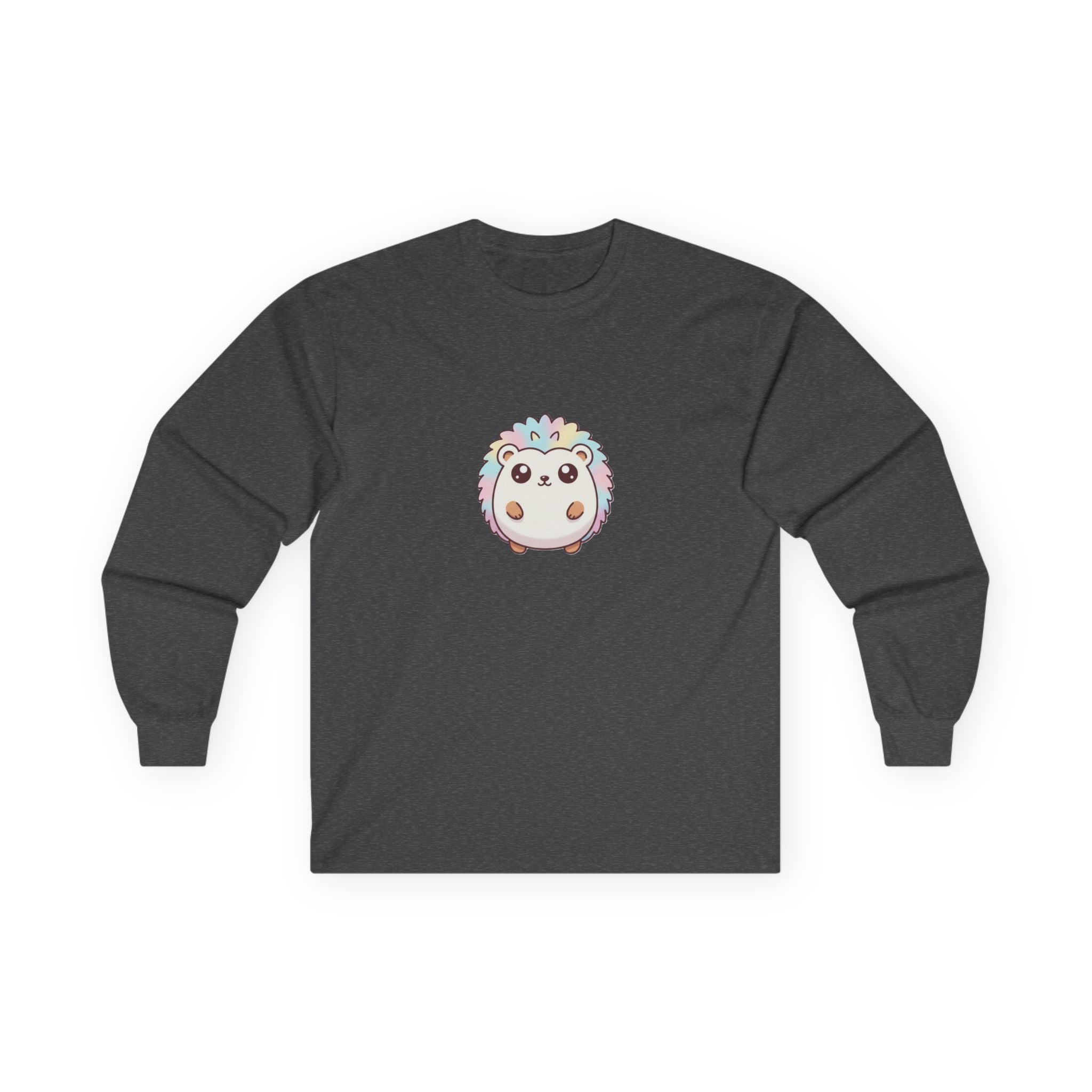 Cute Pastel Hedgehog Long Sleeve Tee — Kawaii Animal Shirt - Adult