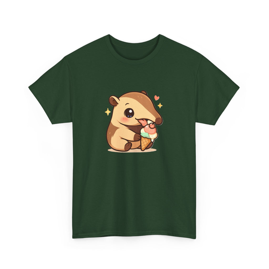 Cute Anteater Eating Ice Cream T-Shirt — Kawaii Animal Tee - Adult
