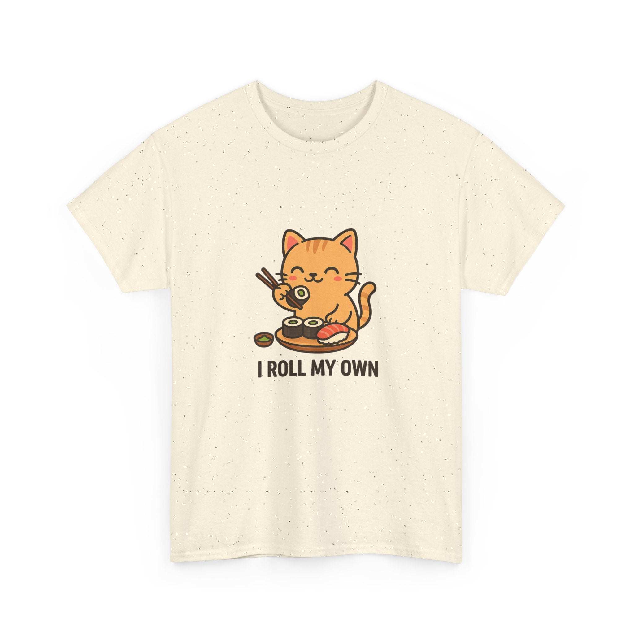 Cat Sushi T-Shirt — Cute 'I Roll My Own' Kawaii Sushi Cat Tee - Adult