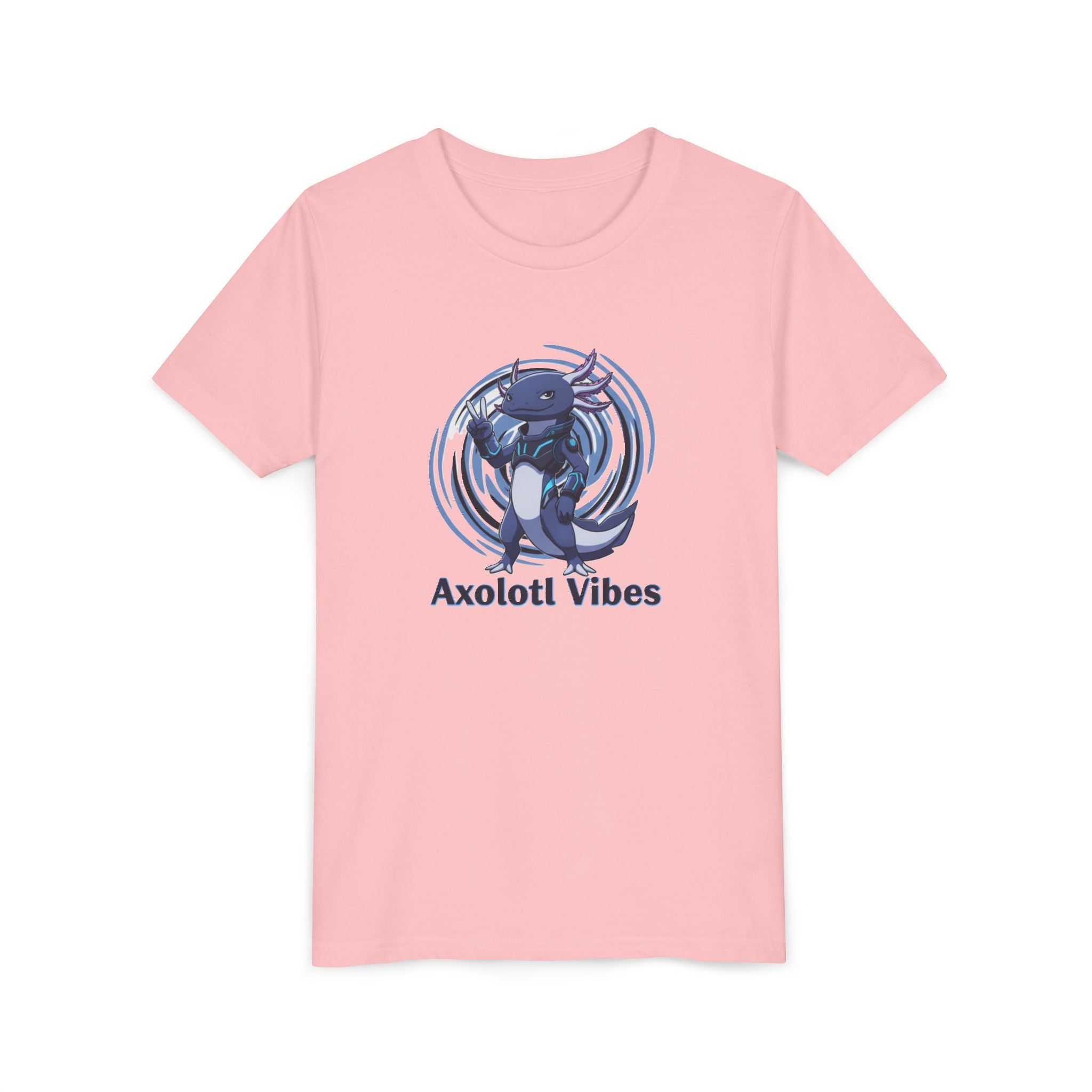Youth Tee - 'Axolotl Vibes' Cute Axolotl Salamander Graphic Shirt - Kids