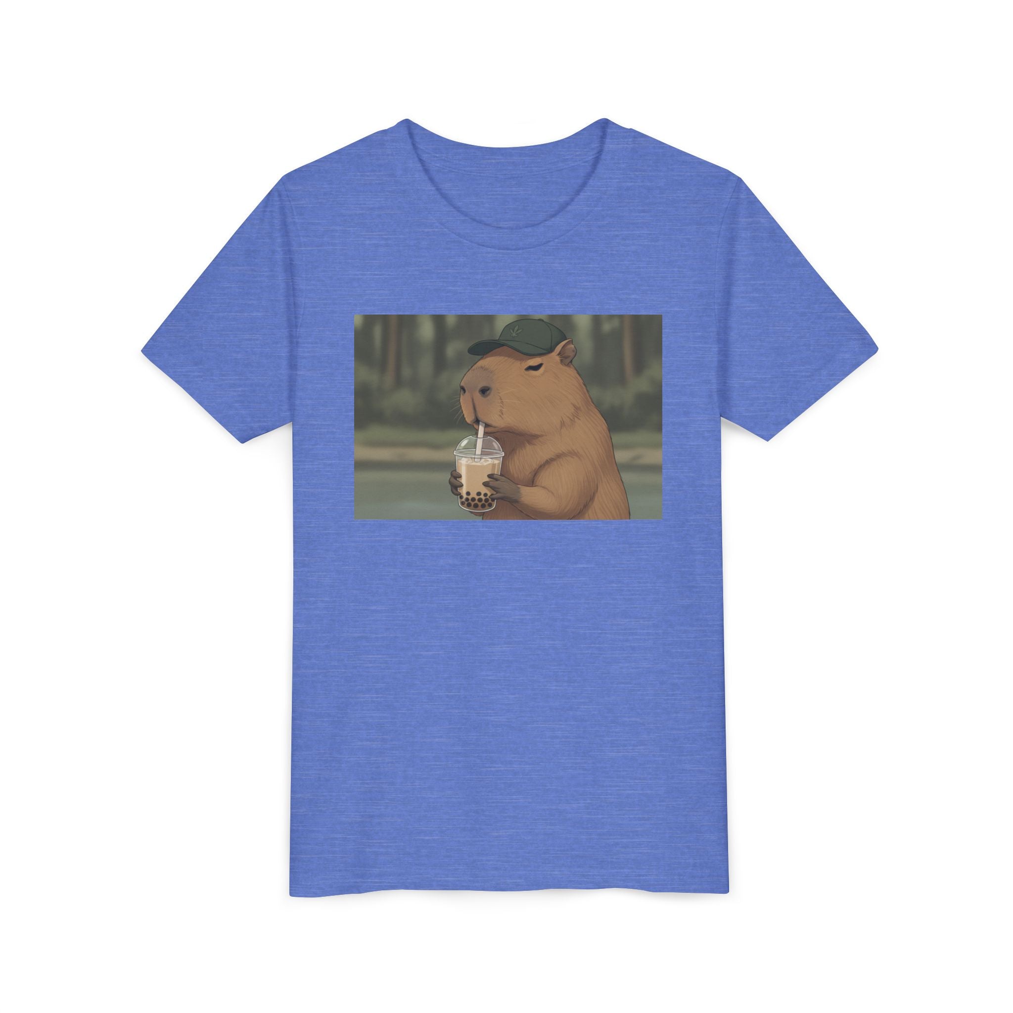 Capybara Drinking Boba Tea Youth Tee — Cute Kawaii Bubble Shirt for Kids - Kids