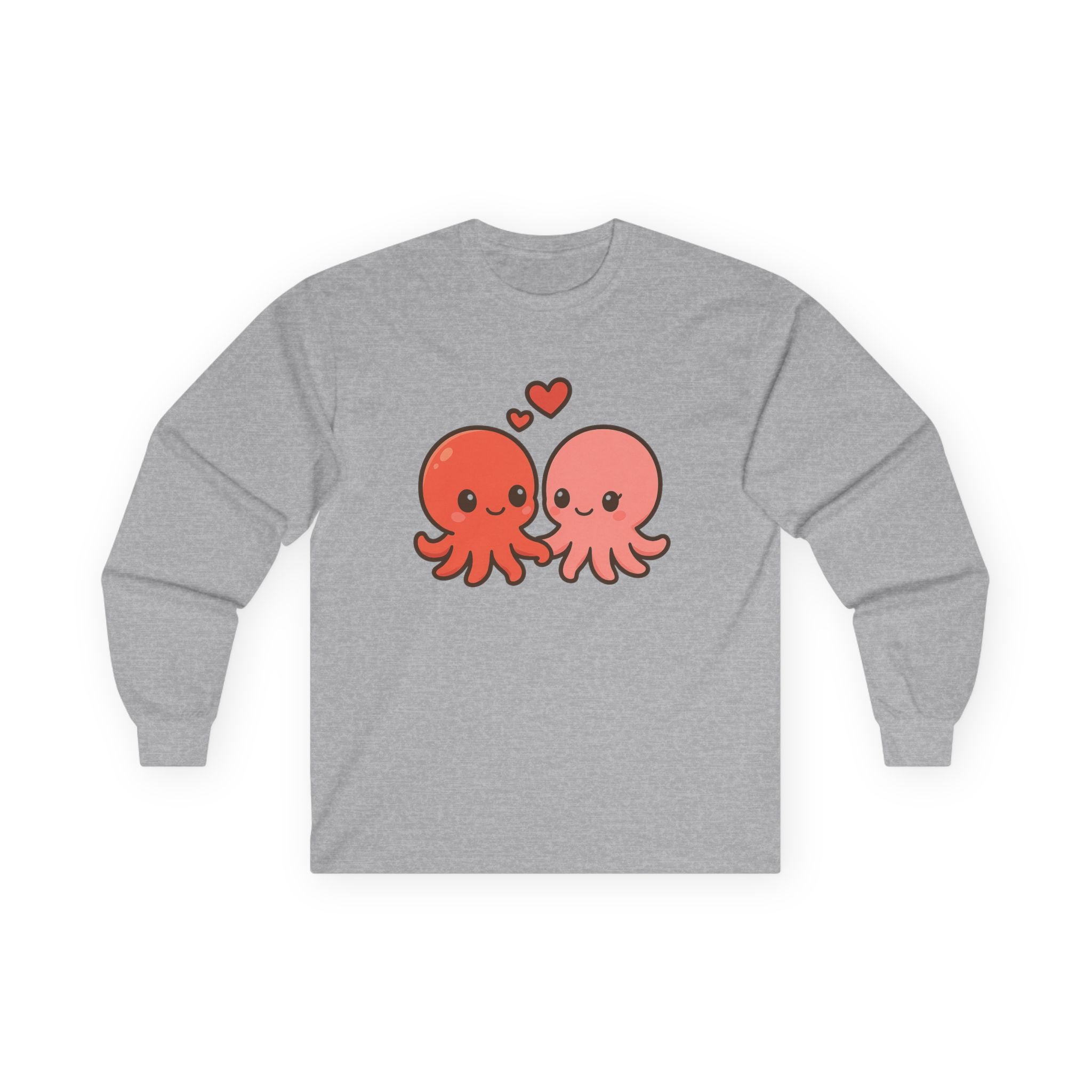 Cute Octopus Couple Long Sleeve Tee — Kawaii Sea Lovers Shirt - Adult