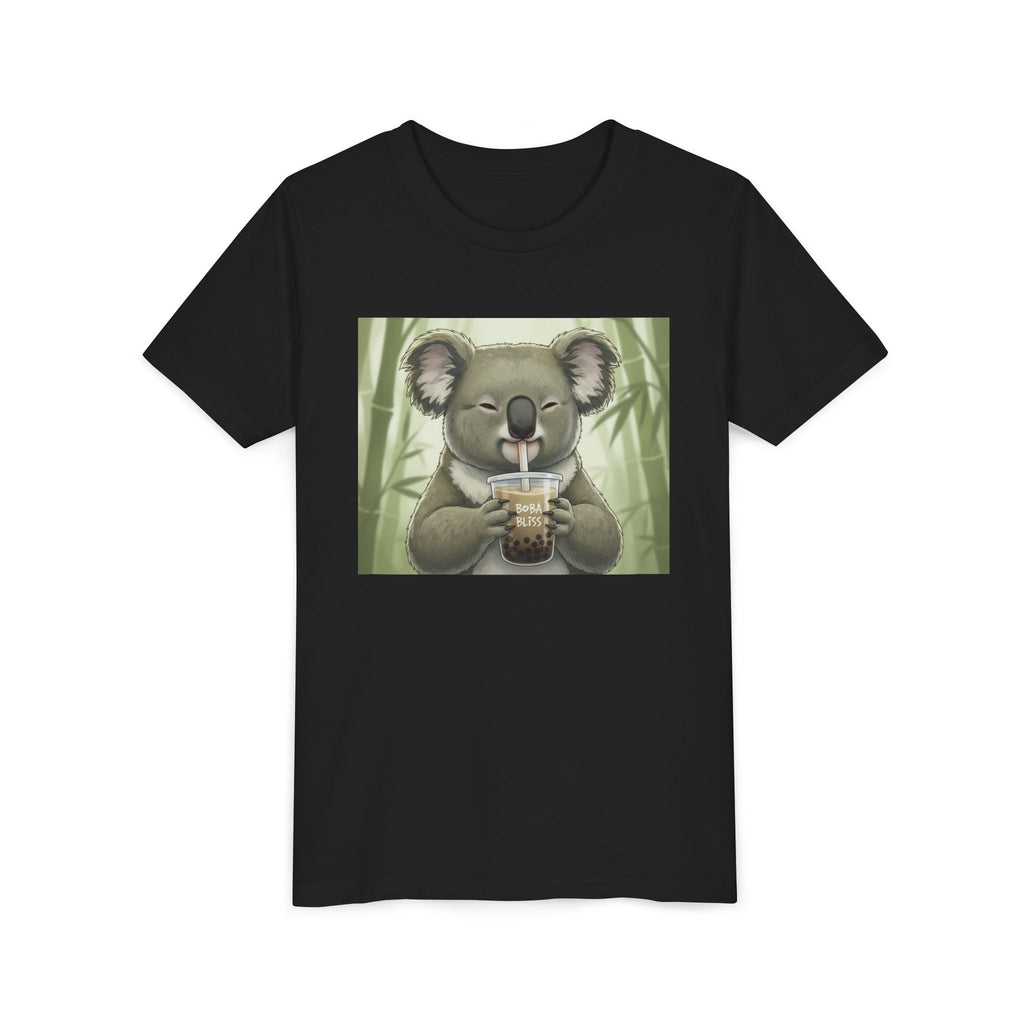Kids Koala Boba Tea Time T‑Shirt — Cute Koala Drinking Bubble Tea Youth Tee - Kids