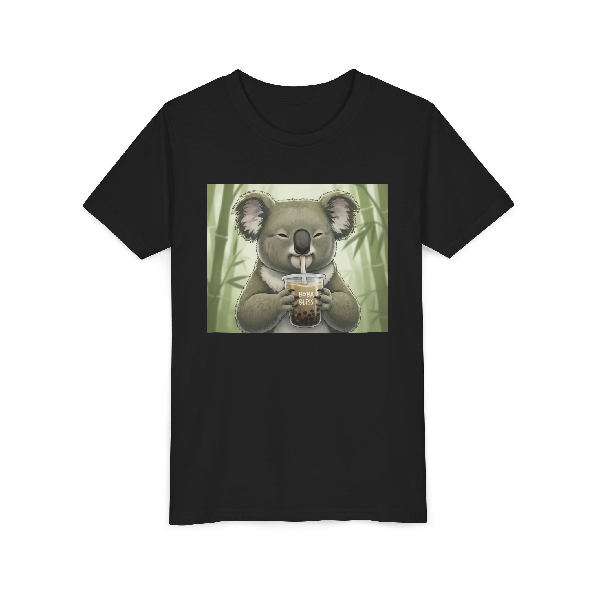 Kids Koala Boba Tea Time T‑Shirt — Cute Koala Drinking Bubble Tea Youth Tee - Kids