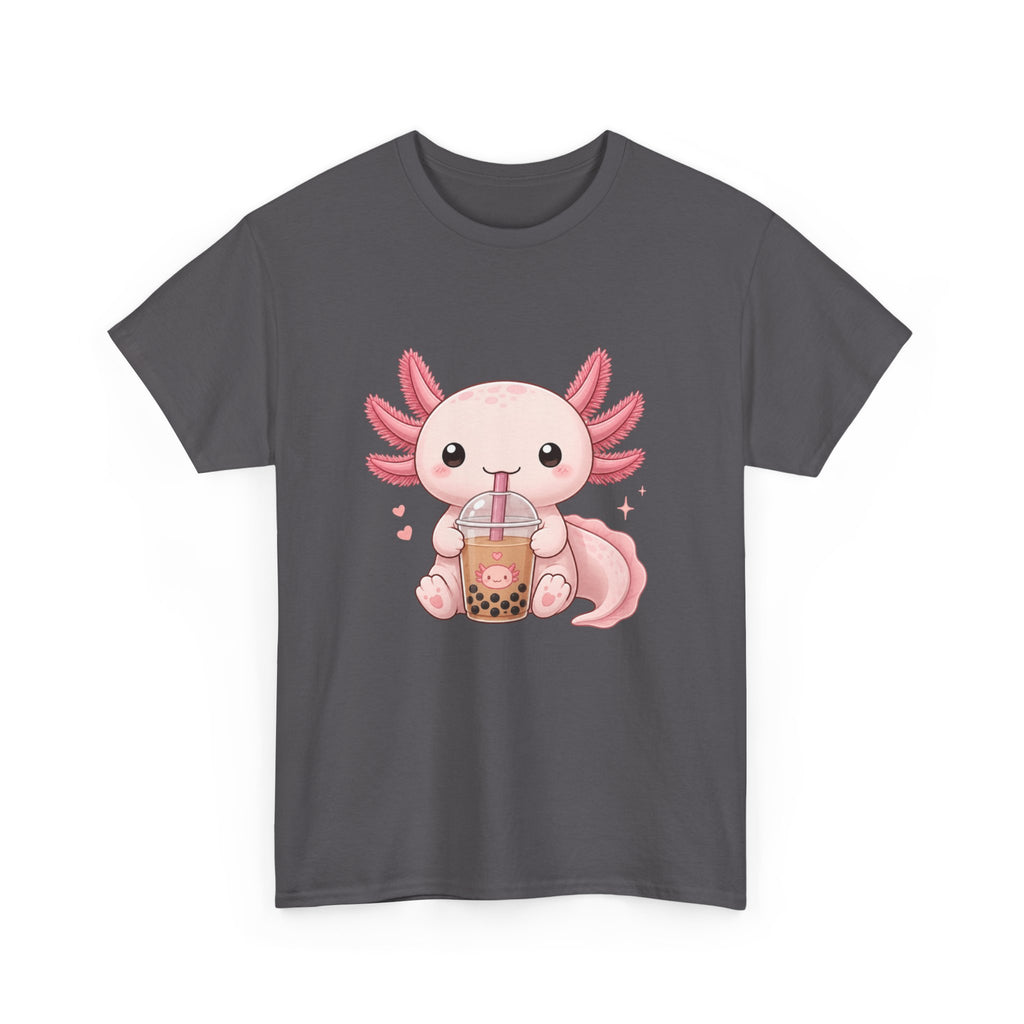 Axolotl Drinking Bubble Tea T-Shirt — Cute Kawaii Boba Tee - Adult