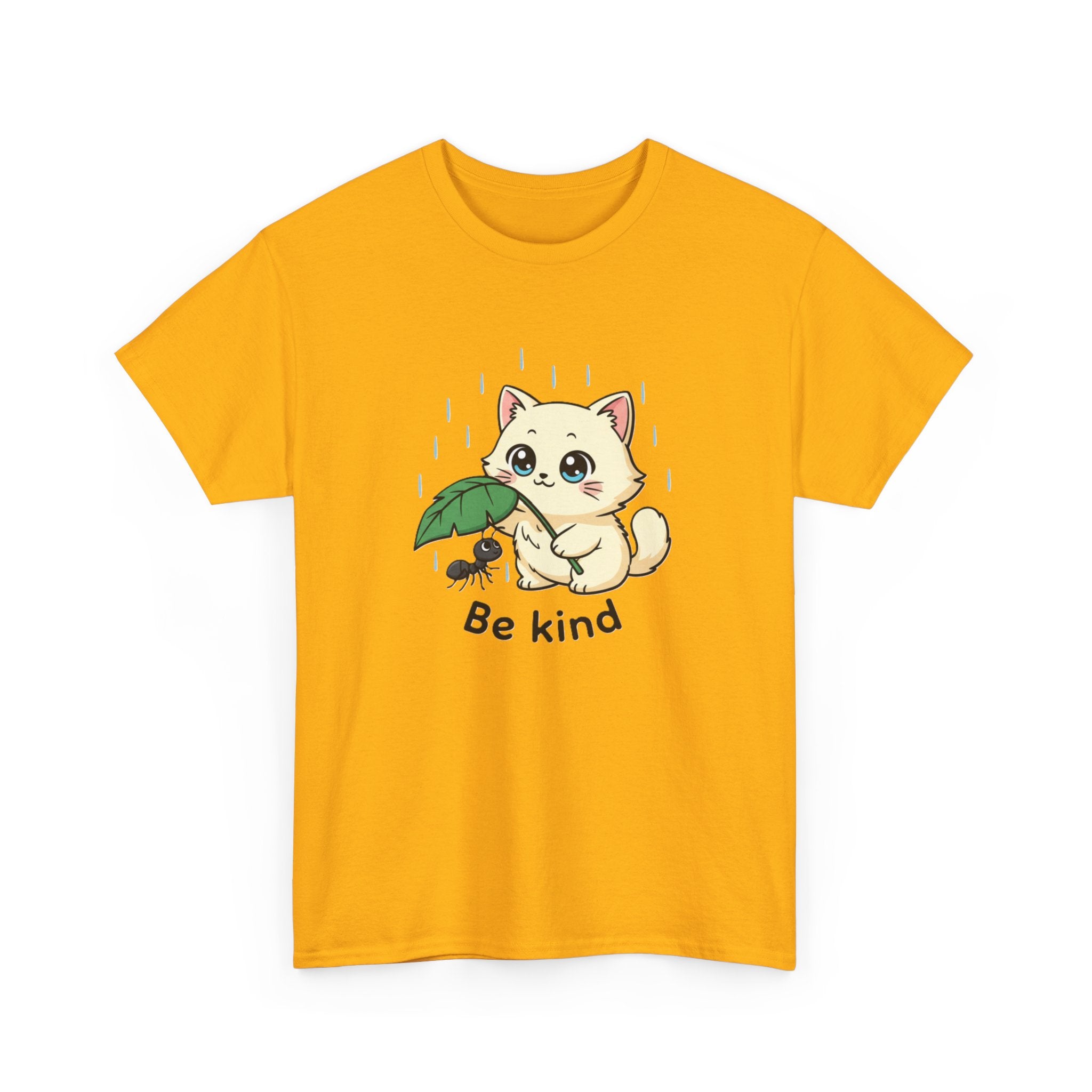Be Kind Kitten T-Shirt — Cute Cat and Ant Illustration Tee - Adult