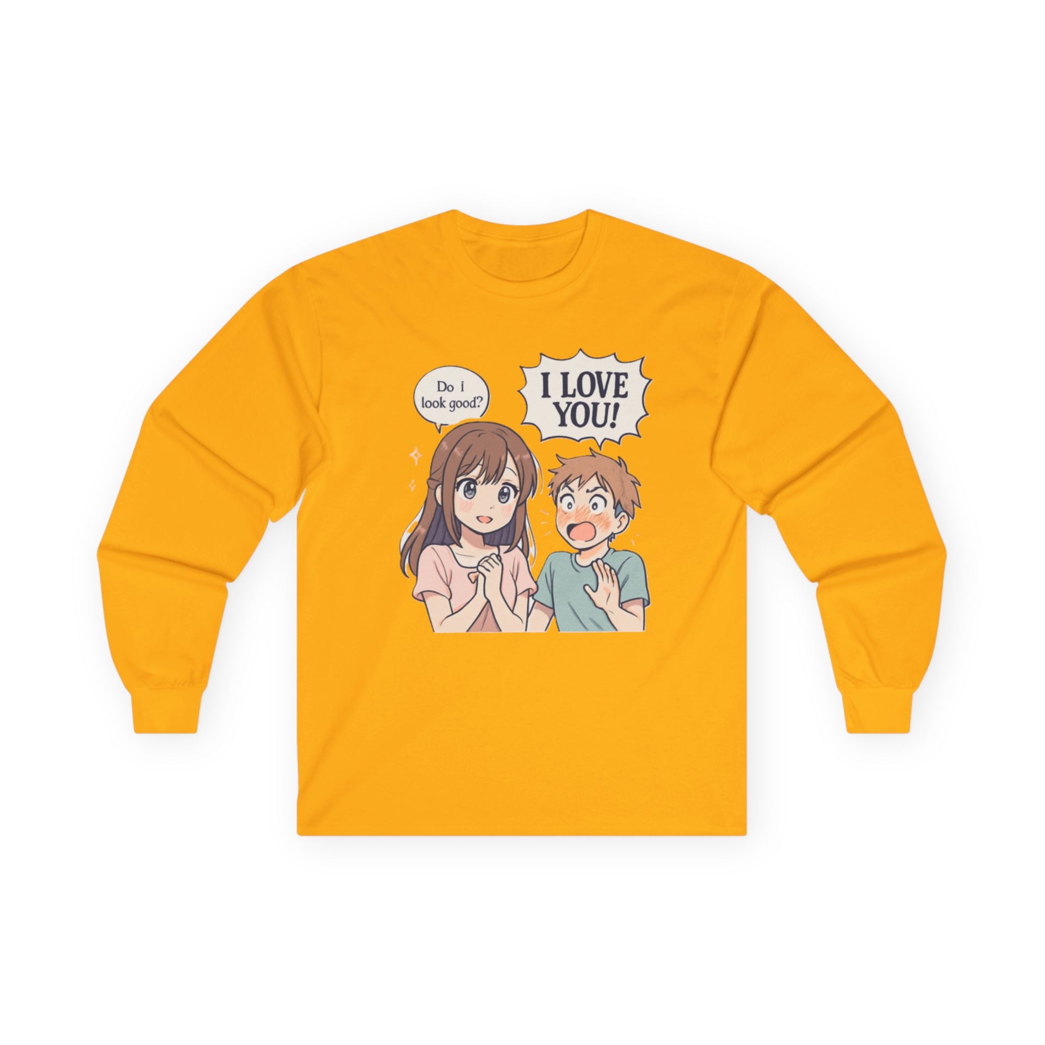Anime Couple "I Love You" Long Sleeve Tee - Adult
