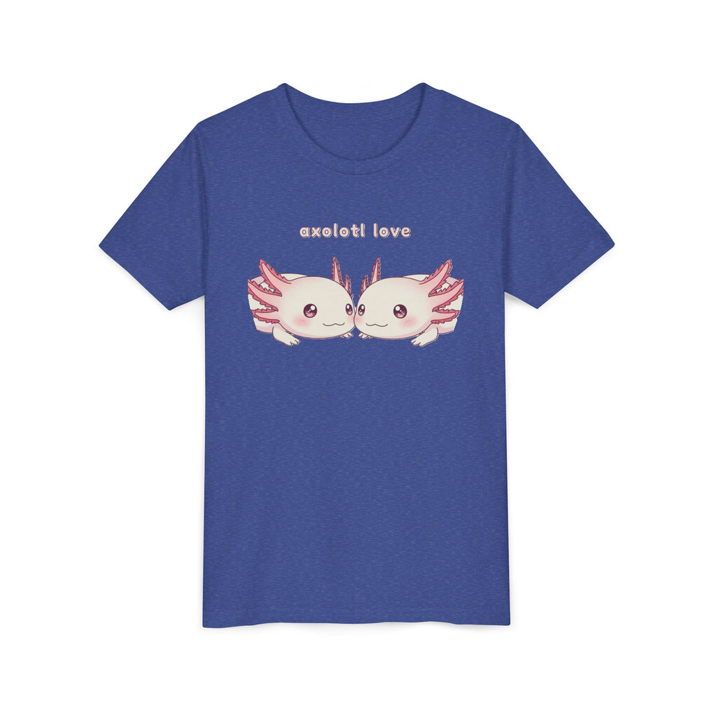 Youth Tee — 'Axolotl Love' Cute Kissing Axolotl Salamander Kids Shirt - Kids